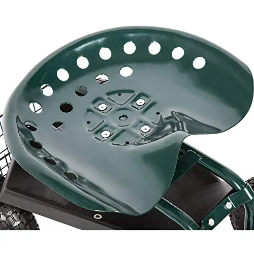 Garden Cart Rolling Work Seat with Tool Tray Heavy Duty Scooter Gardening Planting
