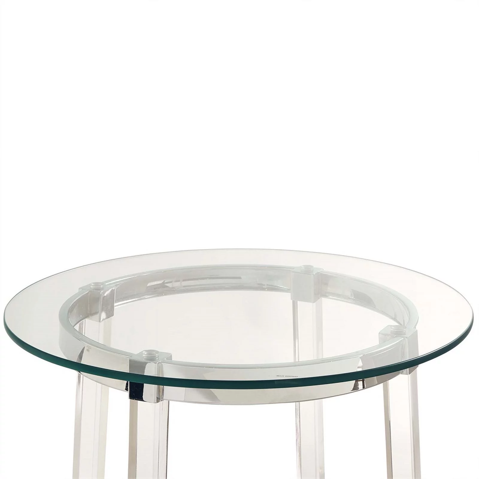 Bowery Hill Modern Metal End Table with Glass Top in Chrome/Clear
