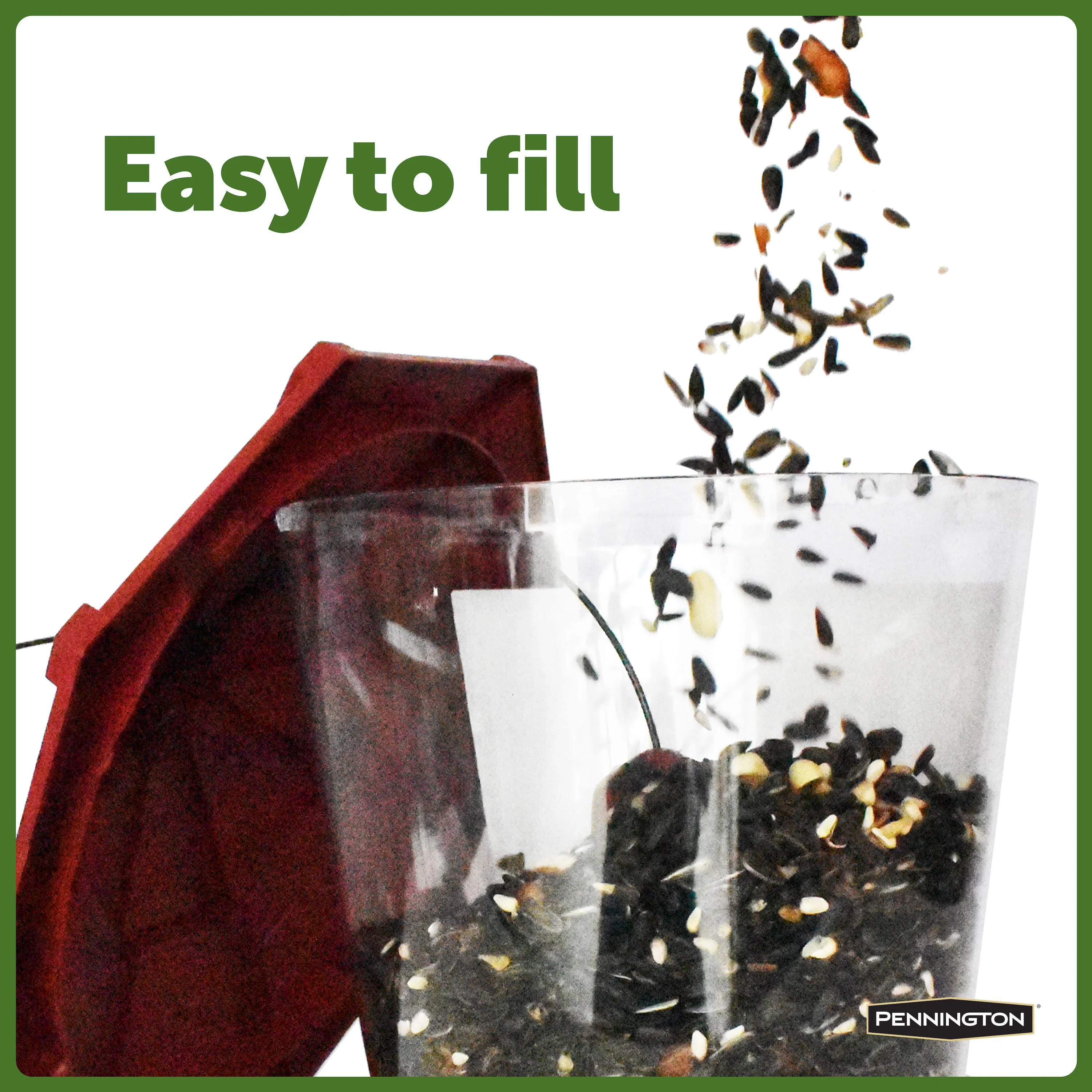 Pennington Earth Smart Red Recycled Resin Grand Ecozebo Wild Bird Feeder,  Jumbo 10 lb. Capacity, 1 Pack