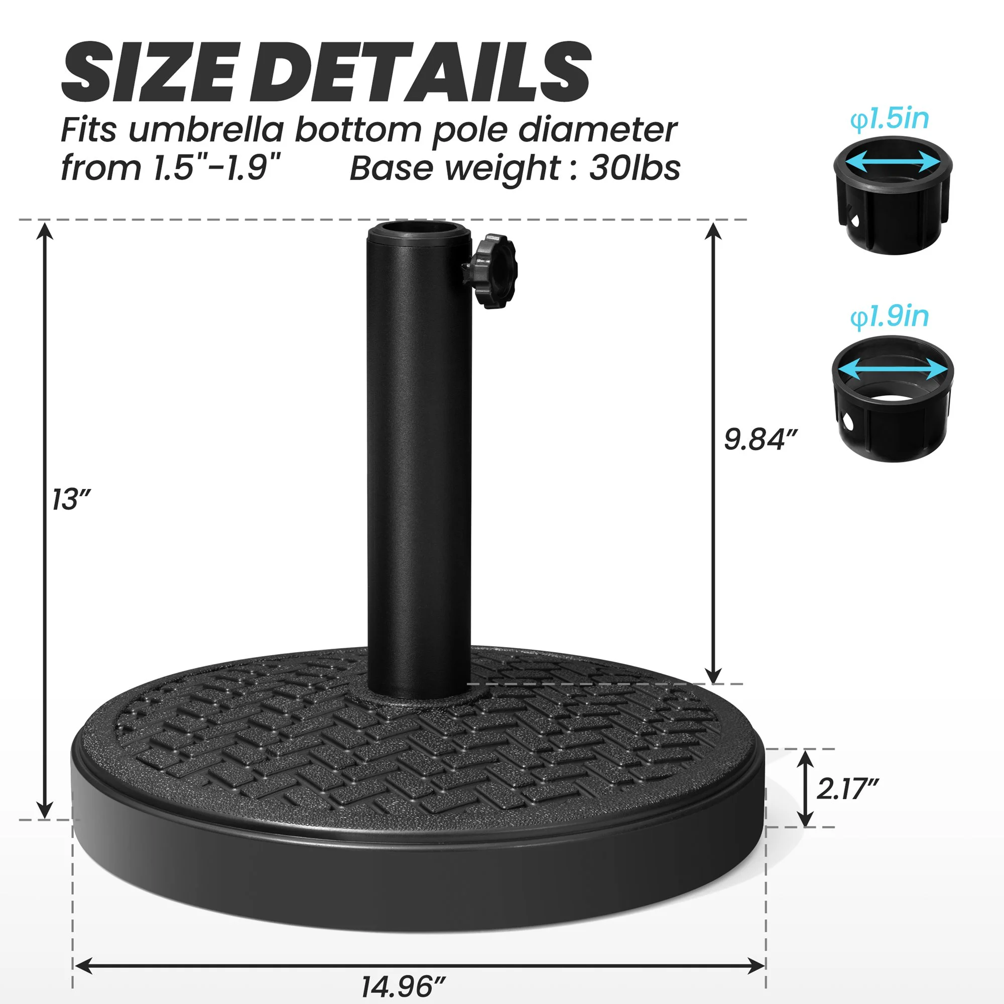 Crestlive Products 40 lbs Black Patio Cantilever Umbrella Base Square Stand