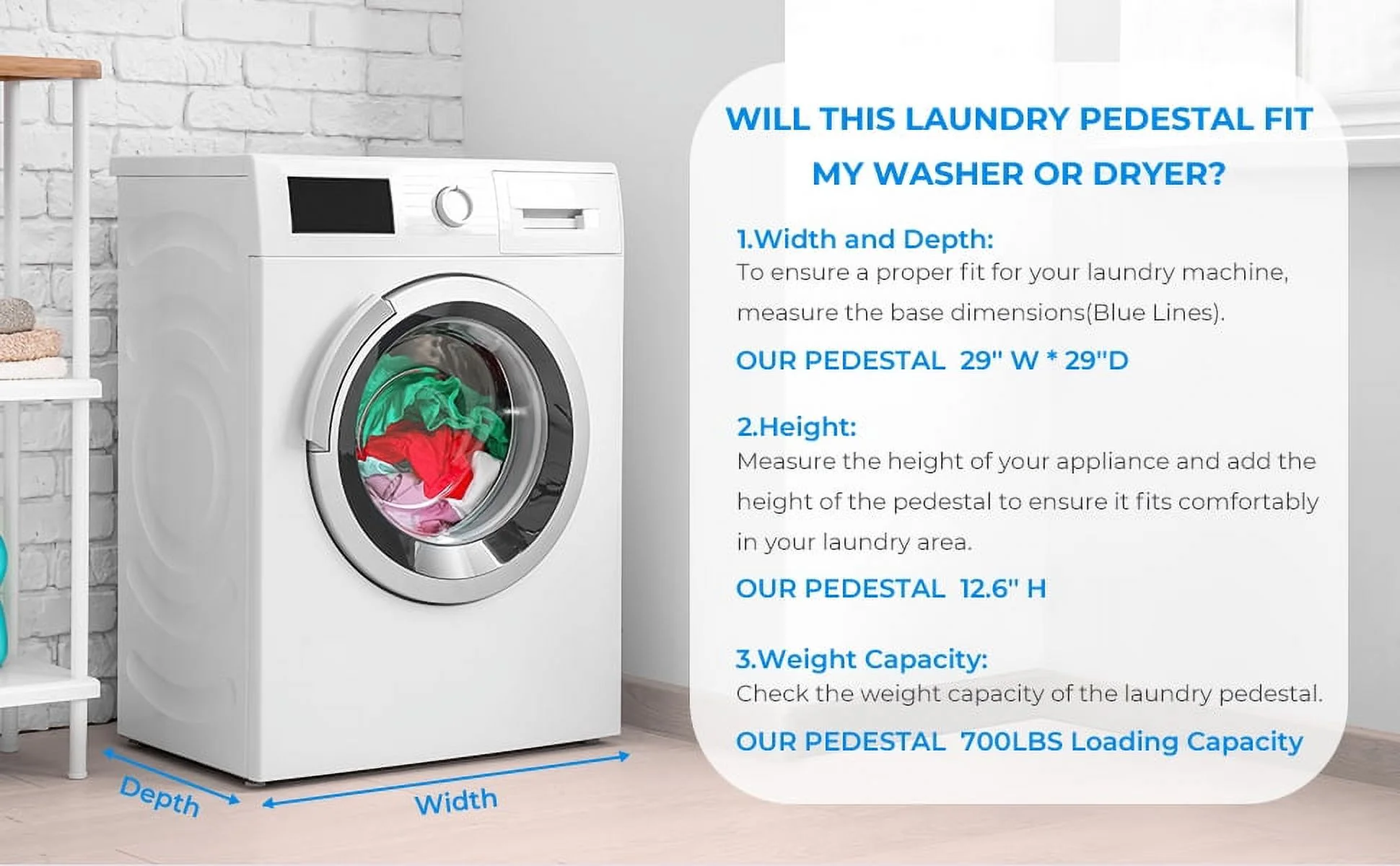 2-in-1 Upgraded Design Wash Dryer Pedestals 29