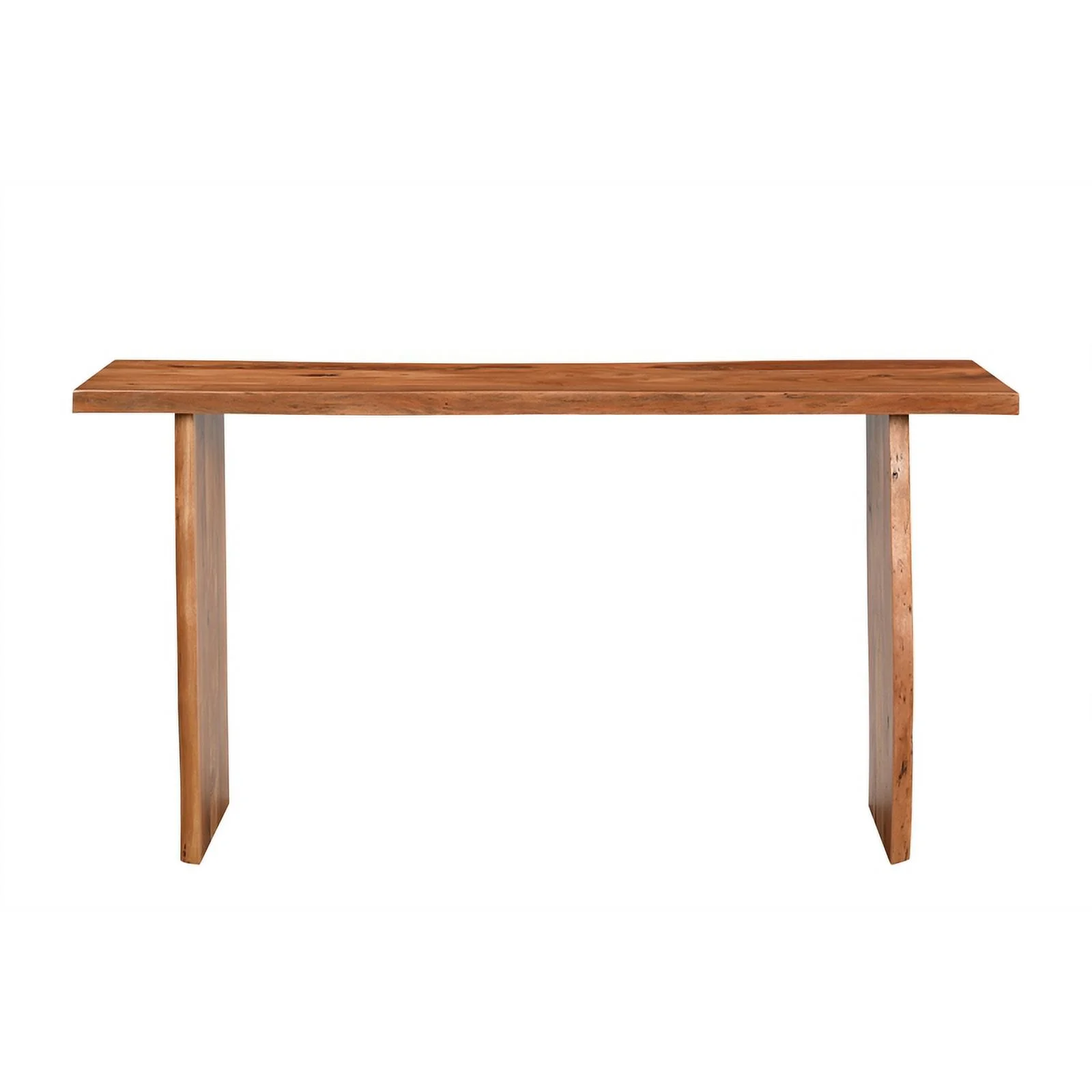 Taran Designs Harper Live Edge Solid Wood Console Table in Brown