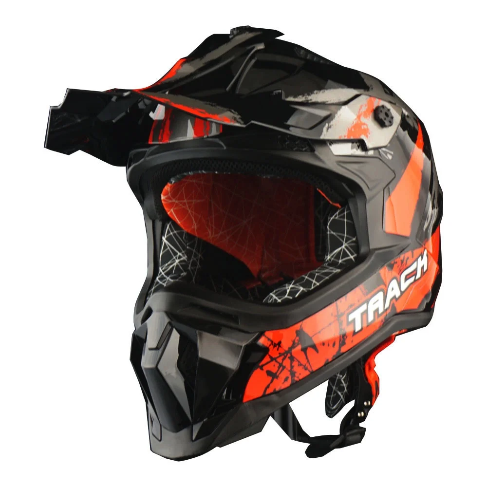 1Storm Adult Motocross Helmet ATV Dirt Bike BMX MX Downhill Mountain Helmet Track Style JH601; Track Red