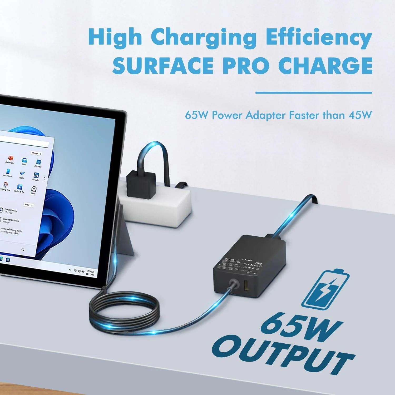 65W Laptop Charger Replacement for rosoft Surface Pro 3 4 5 6 7 8 X Power Adapter,Surface Laptop 1 2 3,Compatible