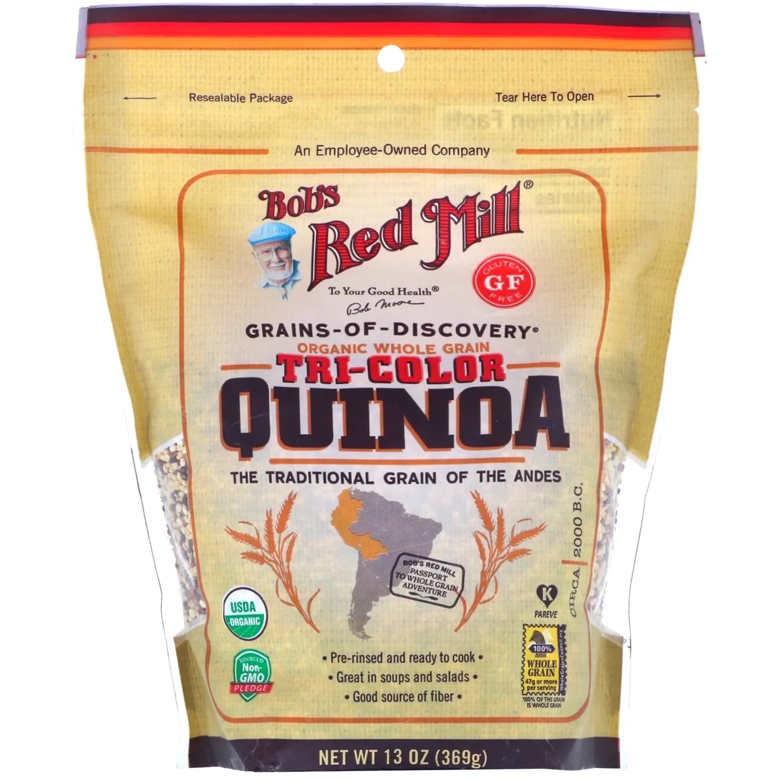 Bob's Red Mill Organic Tri-Color Quinoa 13 oz Pack of 3