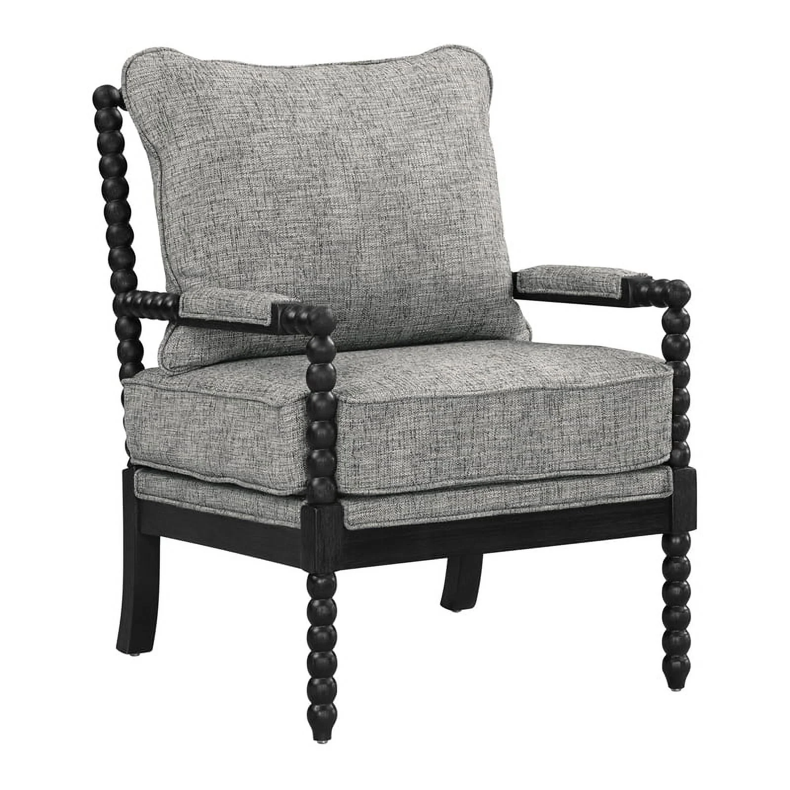 Eliza Spindle Chair in Graphite Black Fabric