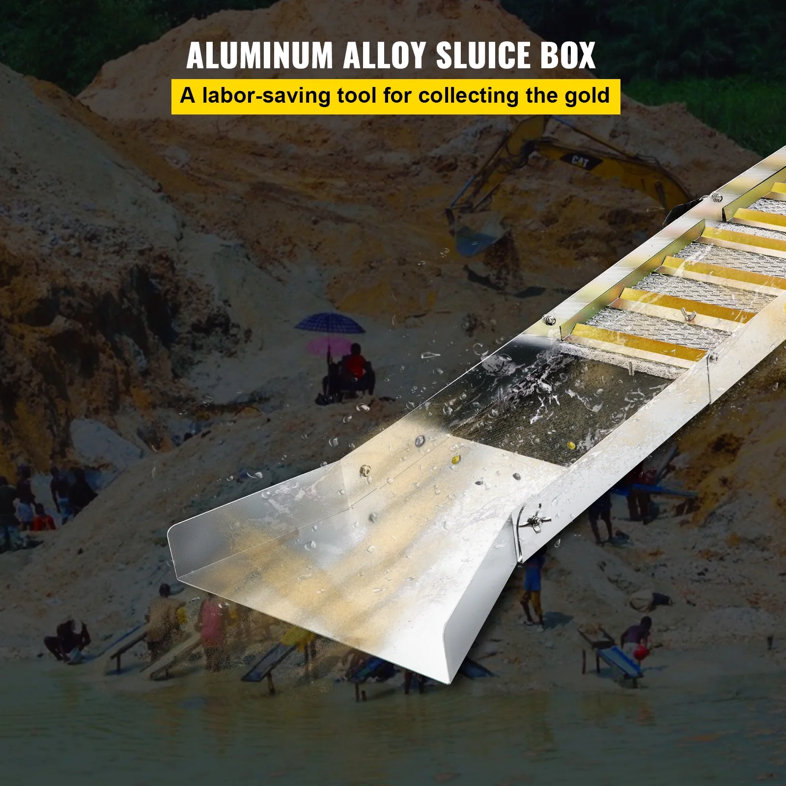 SKYSHALO Folding Aluminum Alloy Sluice Box, Compact 50