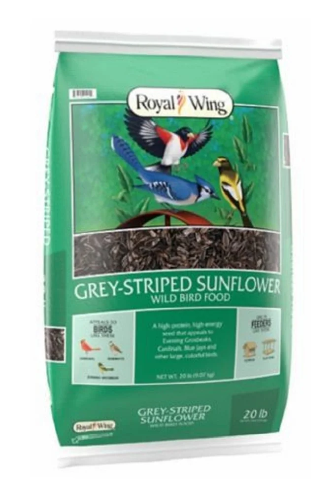Royal Wing 145 Animal Supplies Grey-Striped Sunflower 20 lb. Bag Wild Bird Food