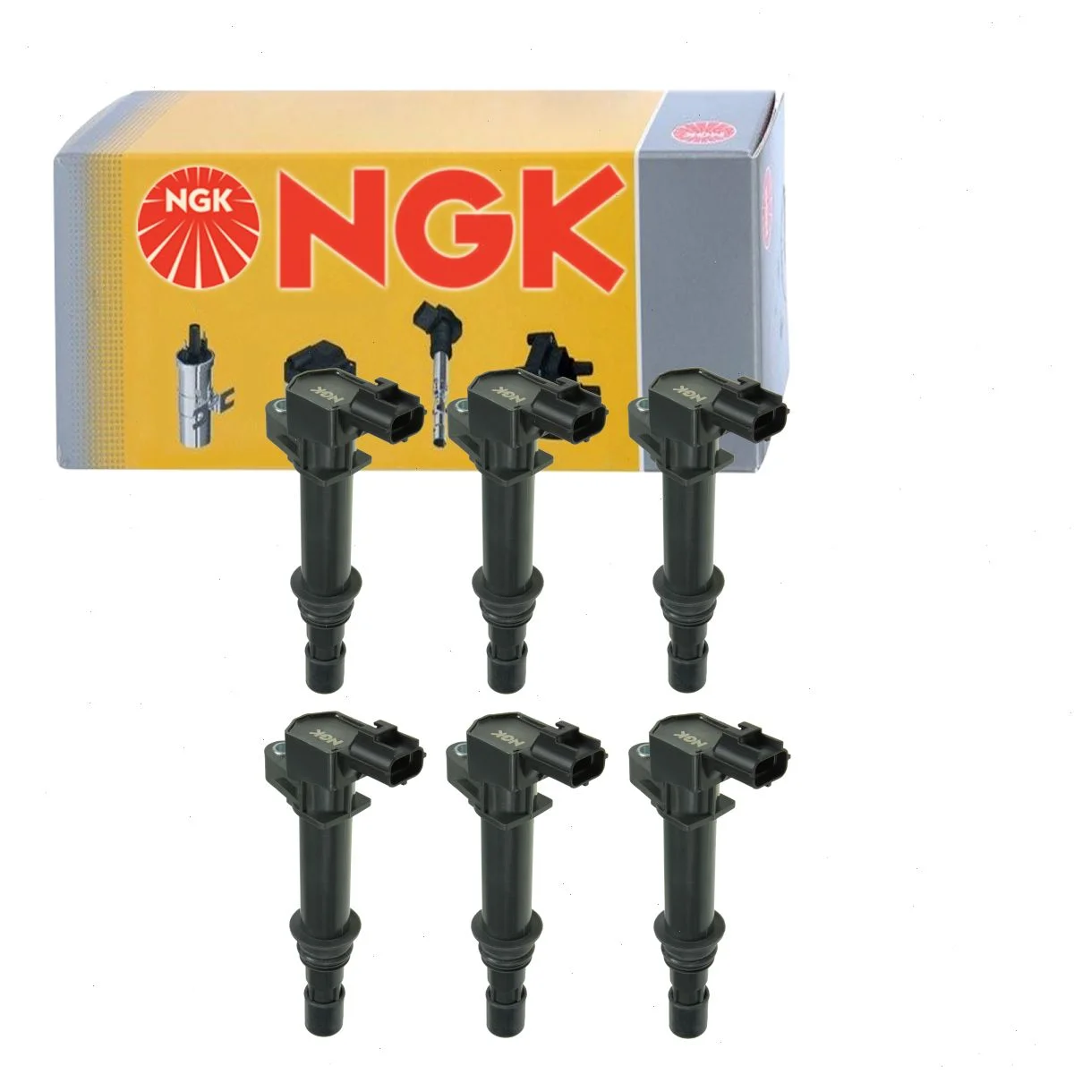 6 pc NGK Ignition Coils compatible with Dodge Dakota 3.7L V6 2004-2008