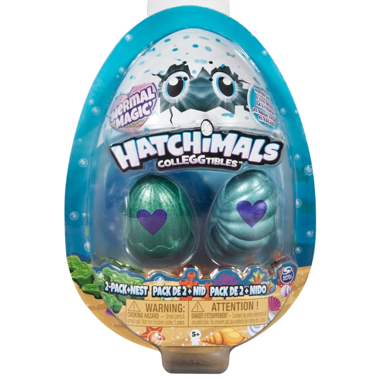 Hatchimals CollEGGtibles, Mermal Magic 2 Pack + Nest Season 5 (Styles May Vary)