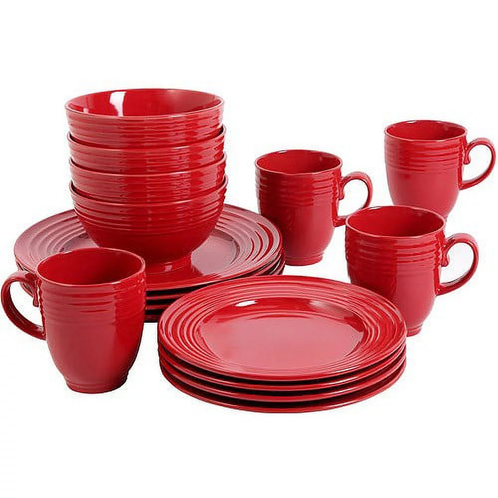 Gibson Home Stanza Red 16-Piece Dinnerware Set
