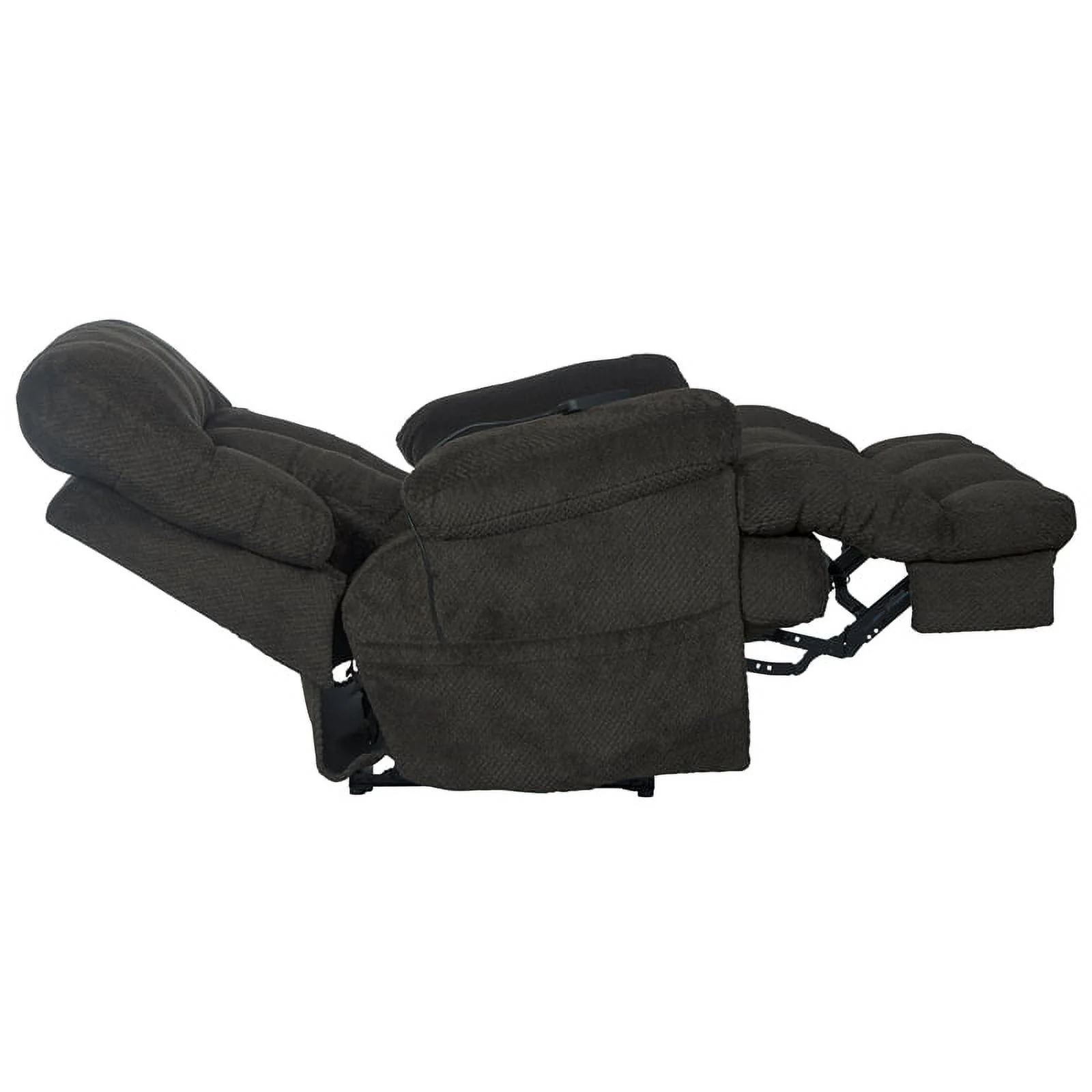 Bowery Hill Power Recliner with Adjustable Headrest & Lumbar in Soft Gray Fabric