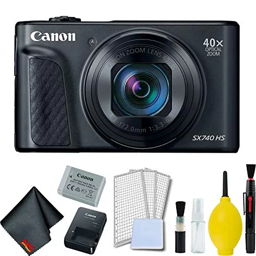 Canon PowerShot SX740 HS Digital Camera (Black) Basic Bundle - Intl Model