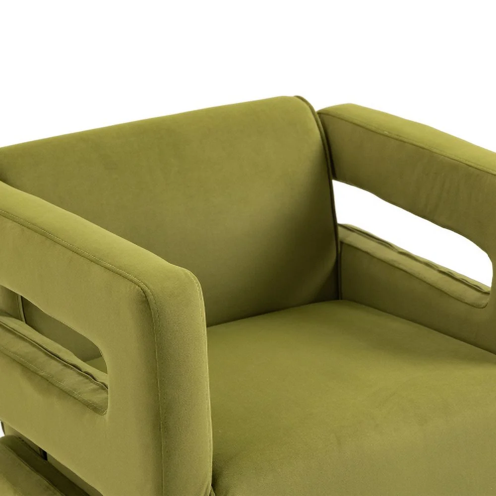 DremFaryoyo House hold  Degree Swivel Upholstered Tufted Living Room Chair Textured velvet Fabric Accent Chair with Metal Stand