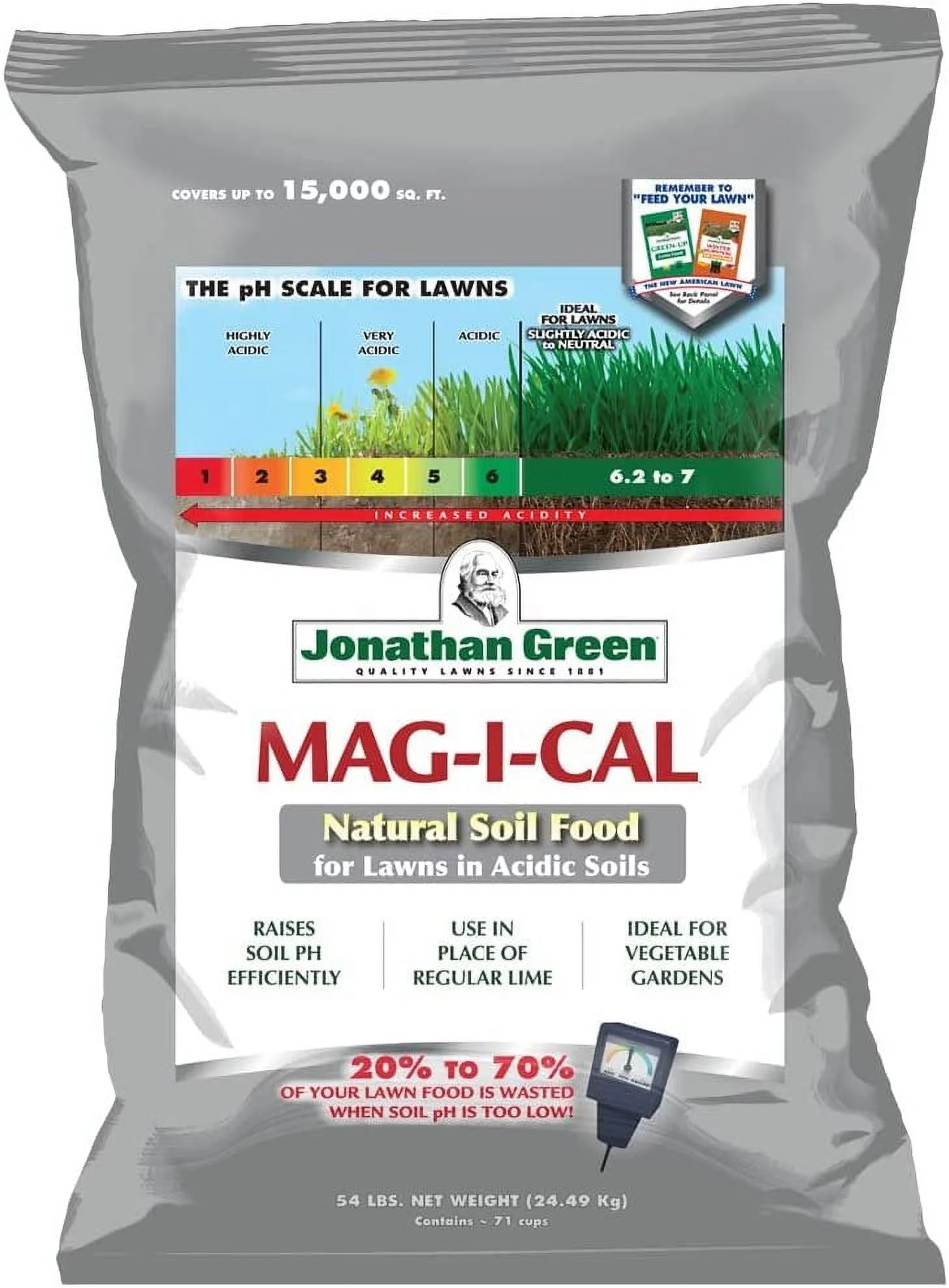 Jonathan Green 11352 Mag-I-Cal Soil Food for Lawns in Acidic Soil - Soil Amendment for Grass 15,000 Sq. Ft.