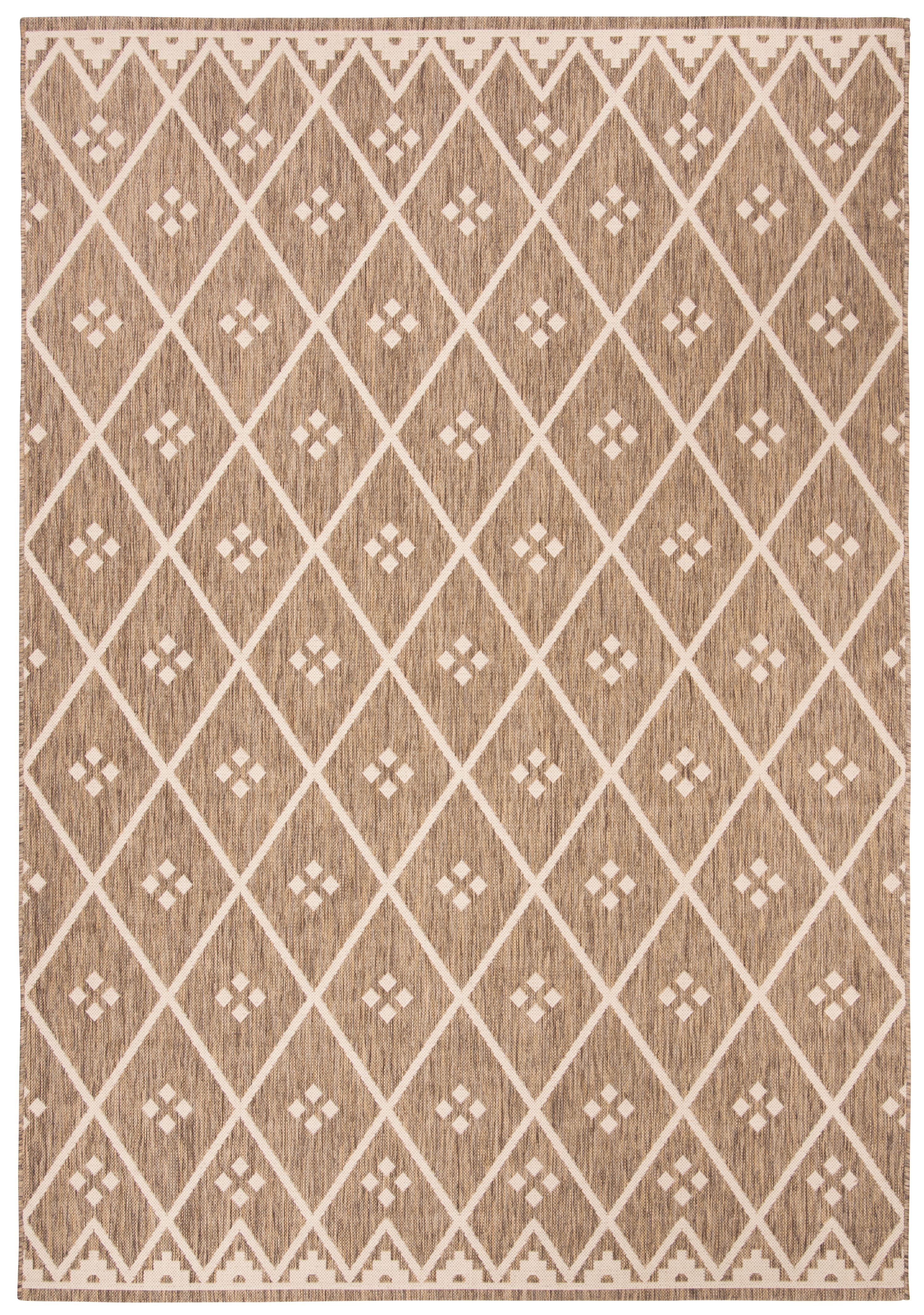 SAFAVIEH Courtyard Neville Geometric Trellis Indoor/Outdoor Area Rug, 6'7