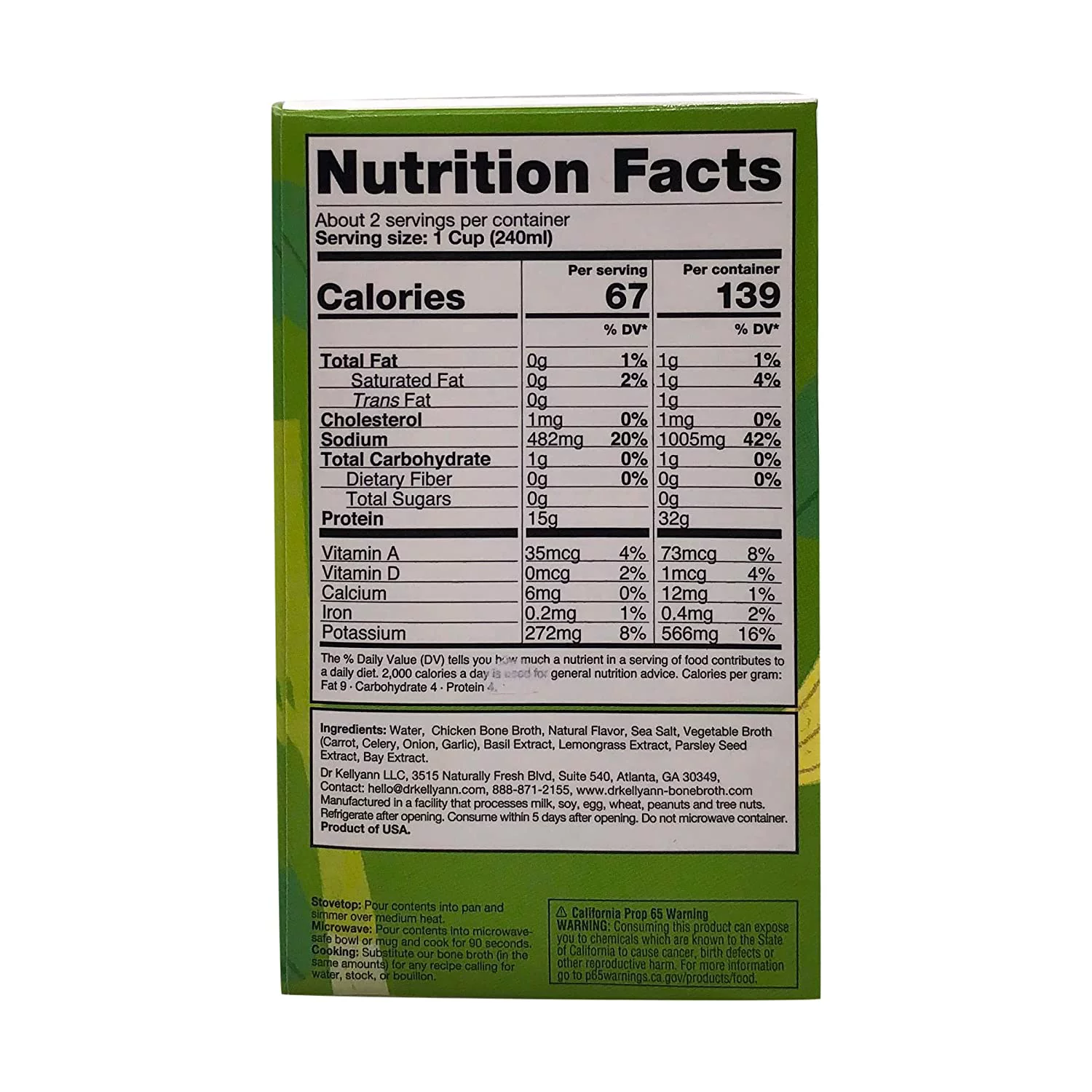 Dr. Kellyann Thai Lemongrass Chicken Bone Broth, 16.9 Oz