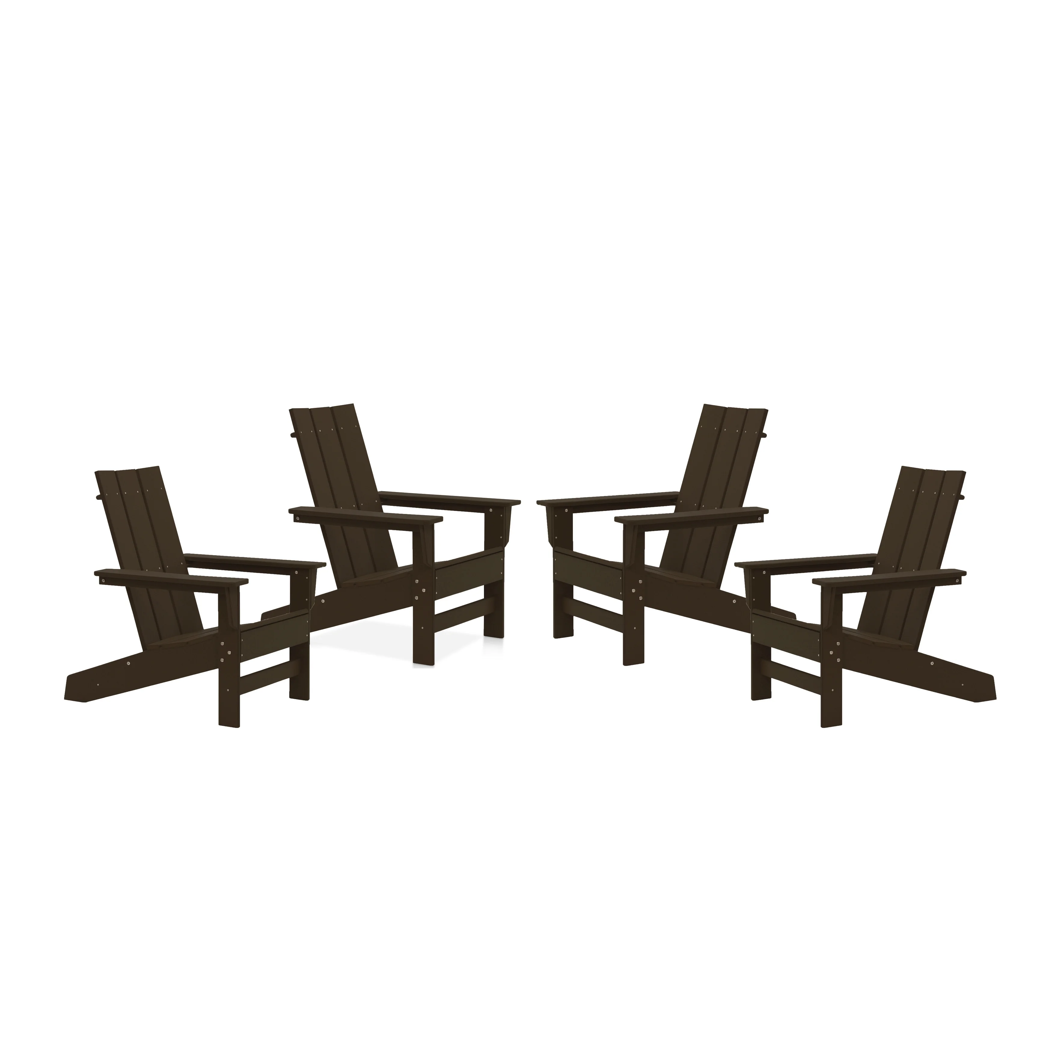 Havenside Home Hawkesbury Recycled Plastic Adirondack Chair (Set of 4) by  Chocolate