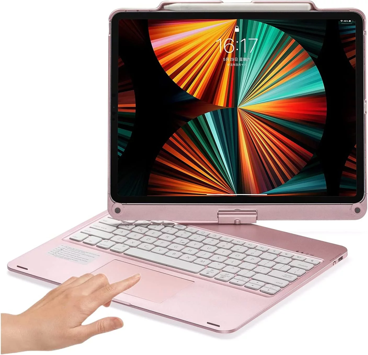 360° Rotatable Touch Keyboard for iPad Pro 12.9 inch 2022 6th Generation, Pro 12.9