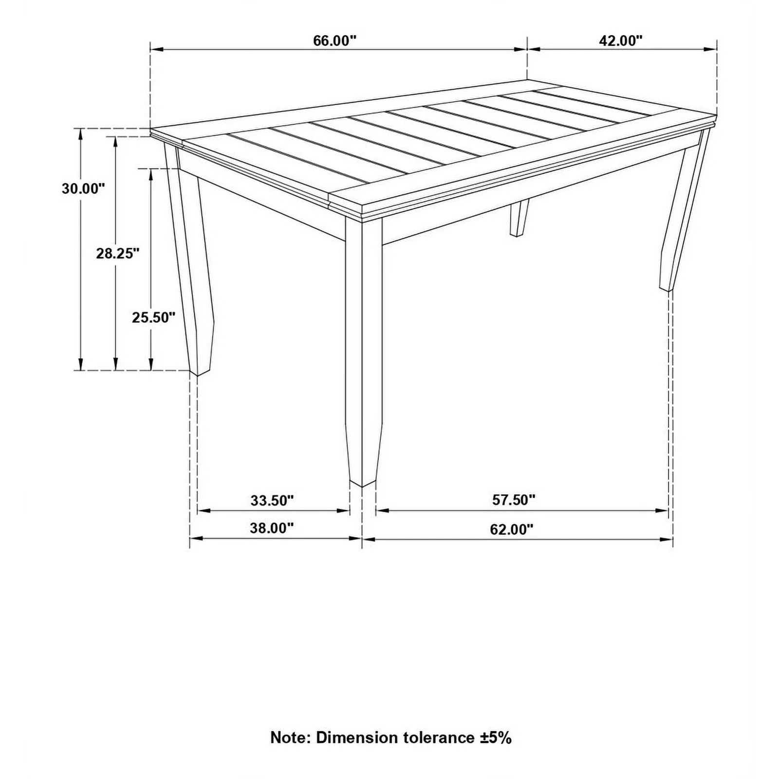 Pemberly Row Transitional Wood Rectangular Plank Top Dining Table Dark Gray