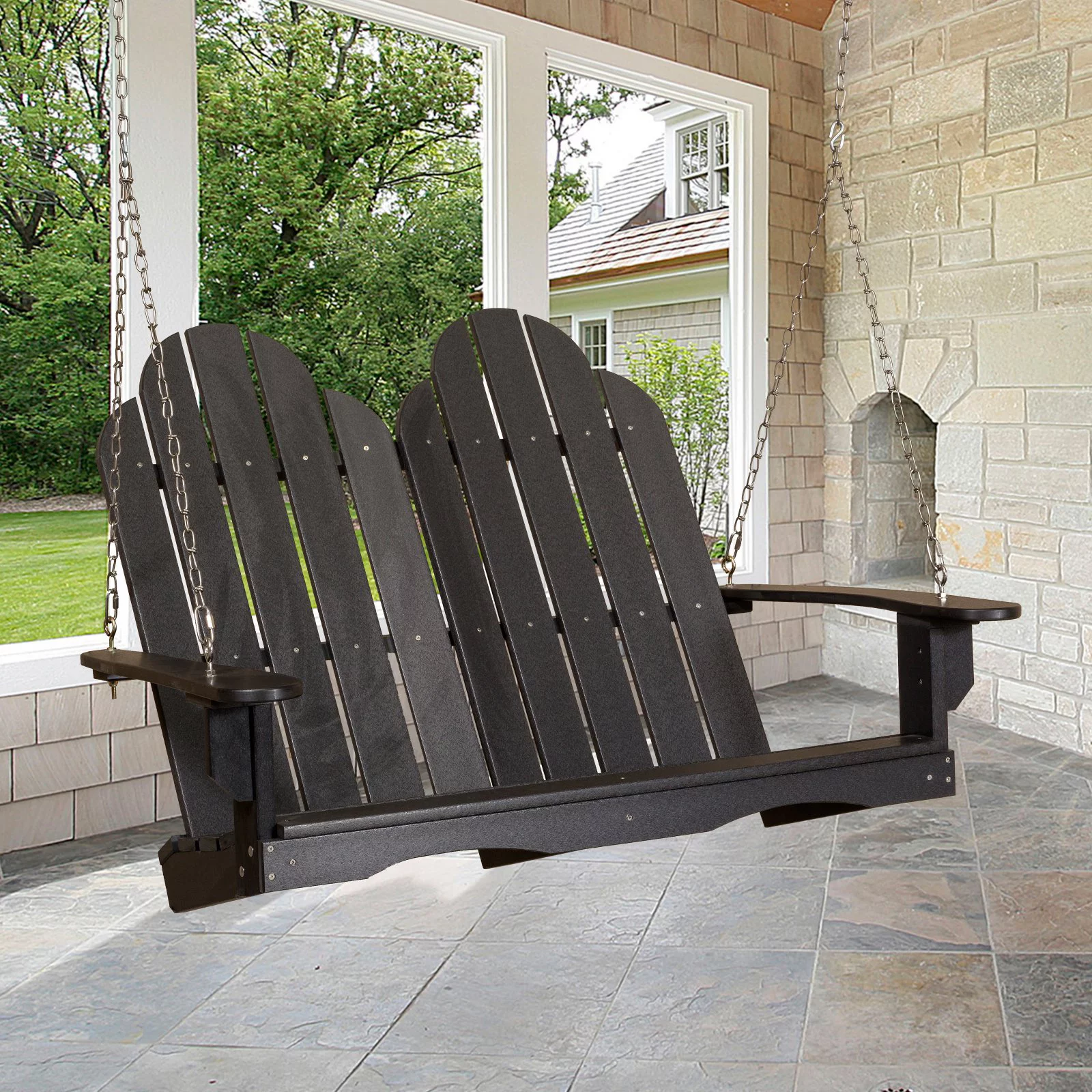 WILDRIDGE Classic Adirondack Porch Swing