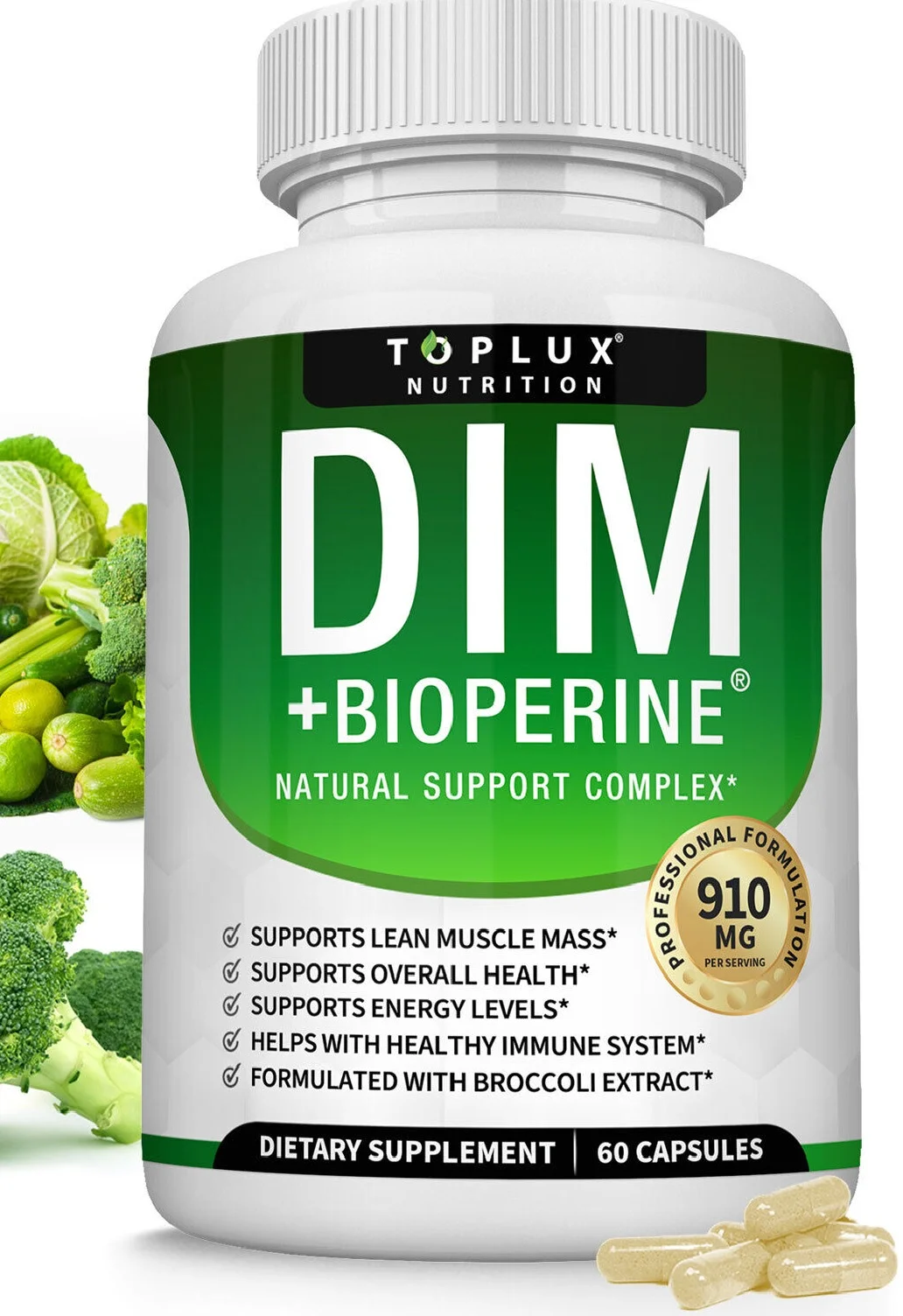 DIM Supplement Pills BioPerine for Menopause, PCOS, Estrogen Metabolism&Balance 60 capsule
