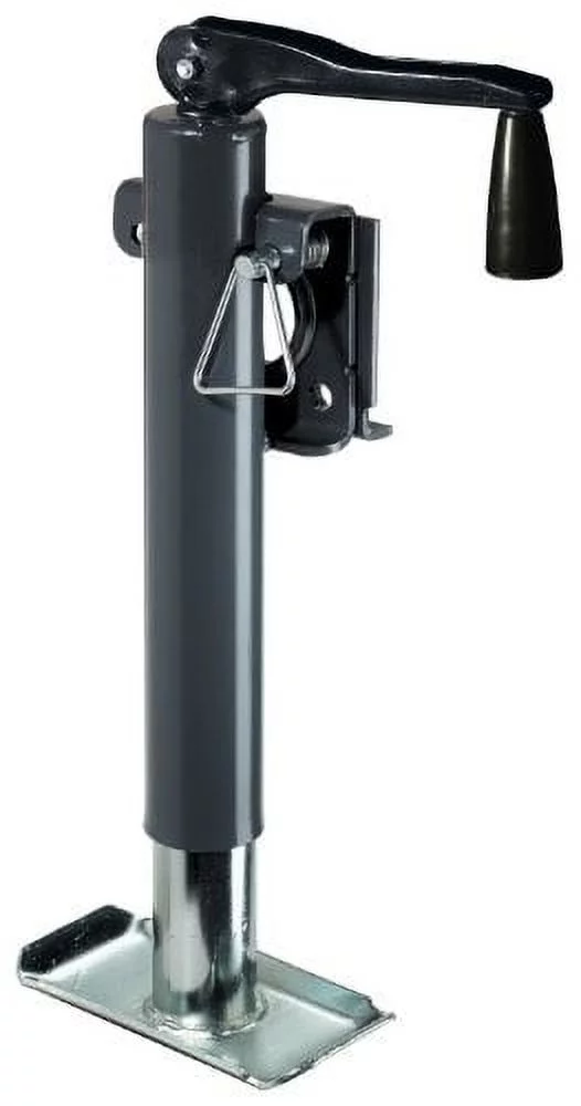 BULLDOG 74414 Round Trailer Jack, Side Mount, 2,000 lbs. Lift Capacity, Topwind, Bolt-On, 10 Inch Travel