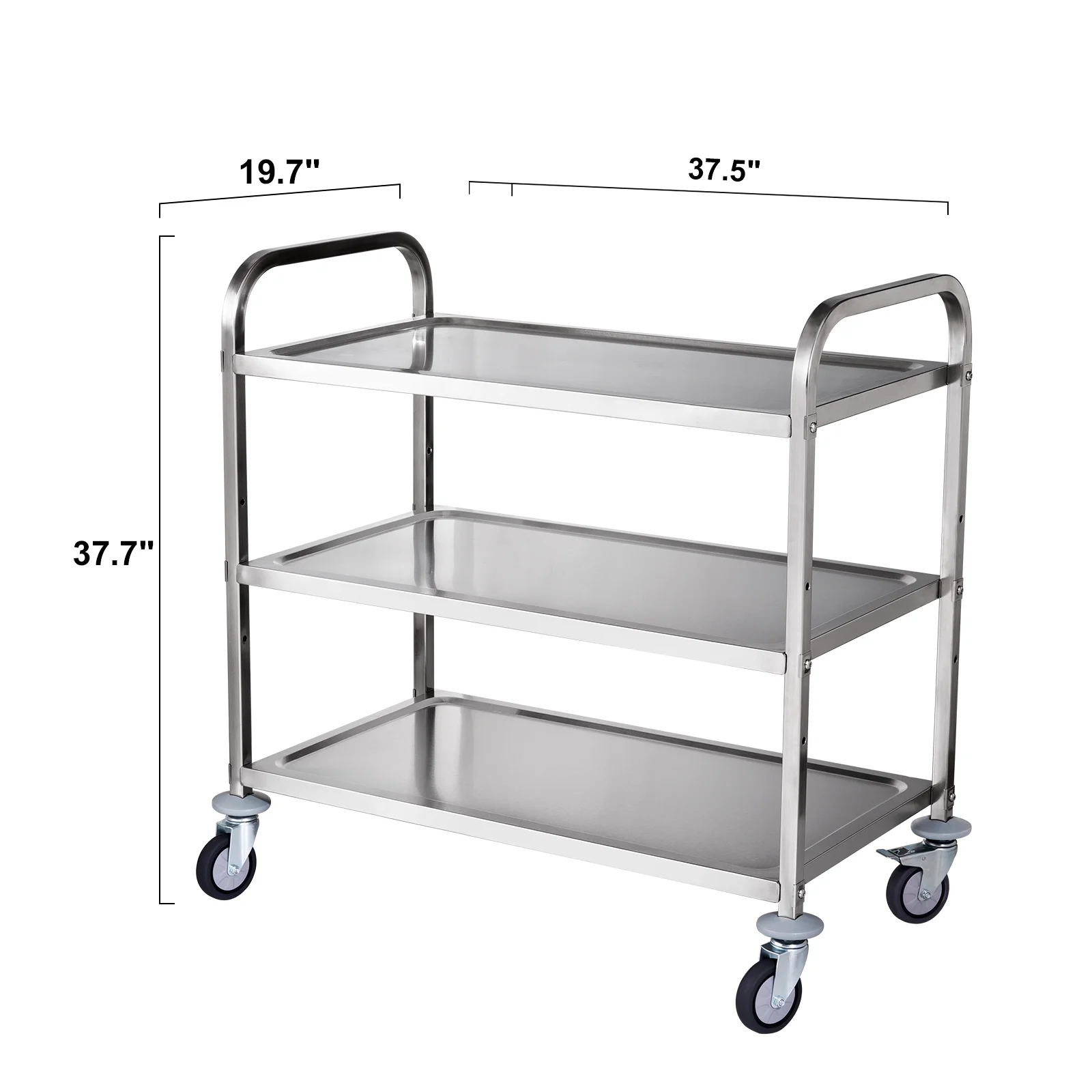 SKYSHALO 3-Tier Utility Cart Rolling Cart on Wheels 37.5
