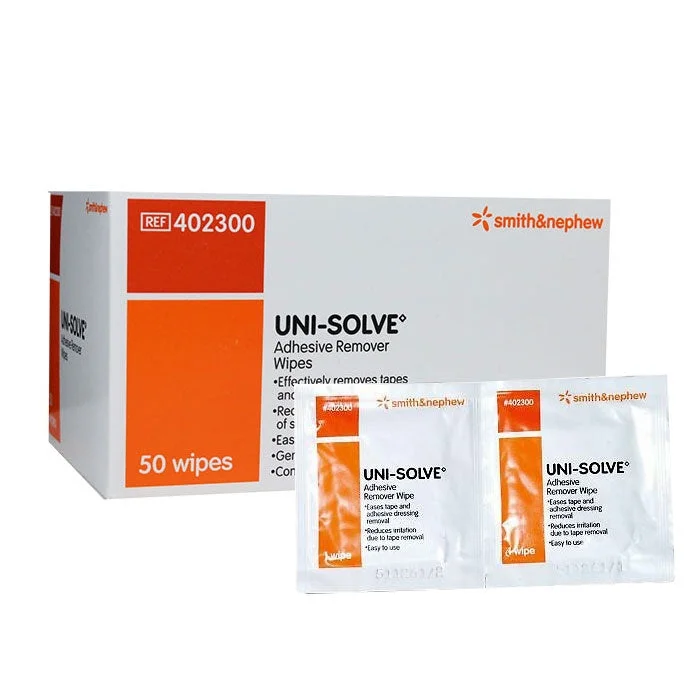 Smith & Nephew 402300 Uni-Solve Adhesive Remover Wipes (Box of 50)
