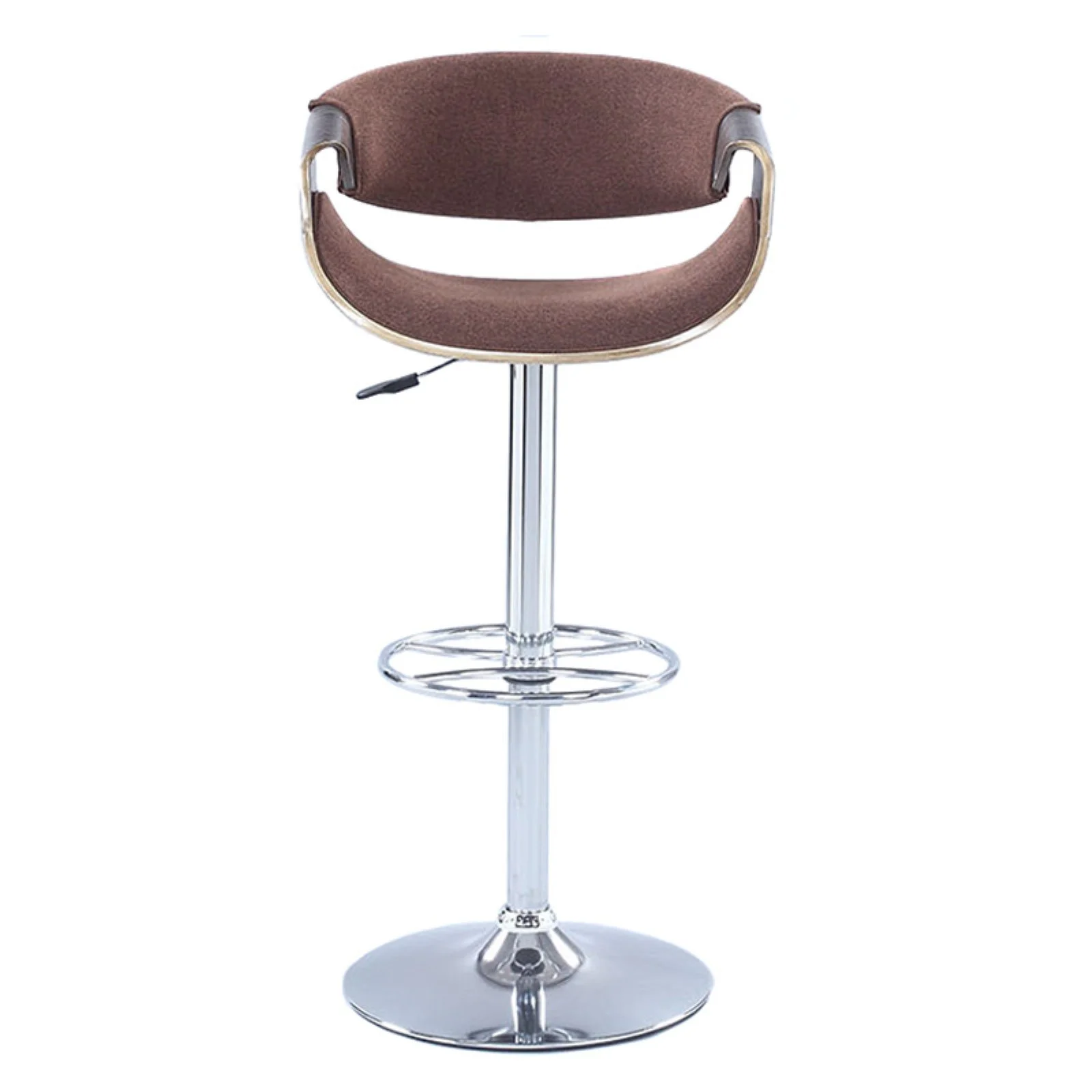 1396 Bella Vita Pneumatic bentwood saddle seat adjustable stool in Brown