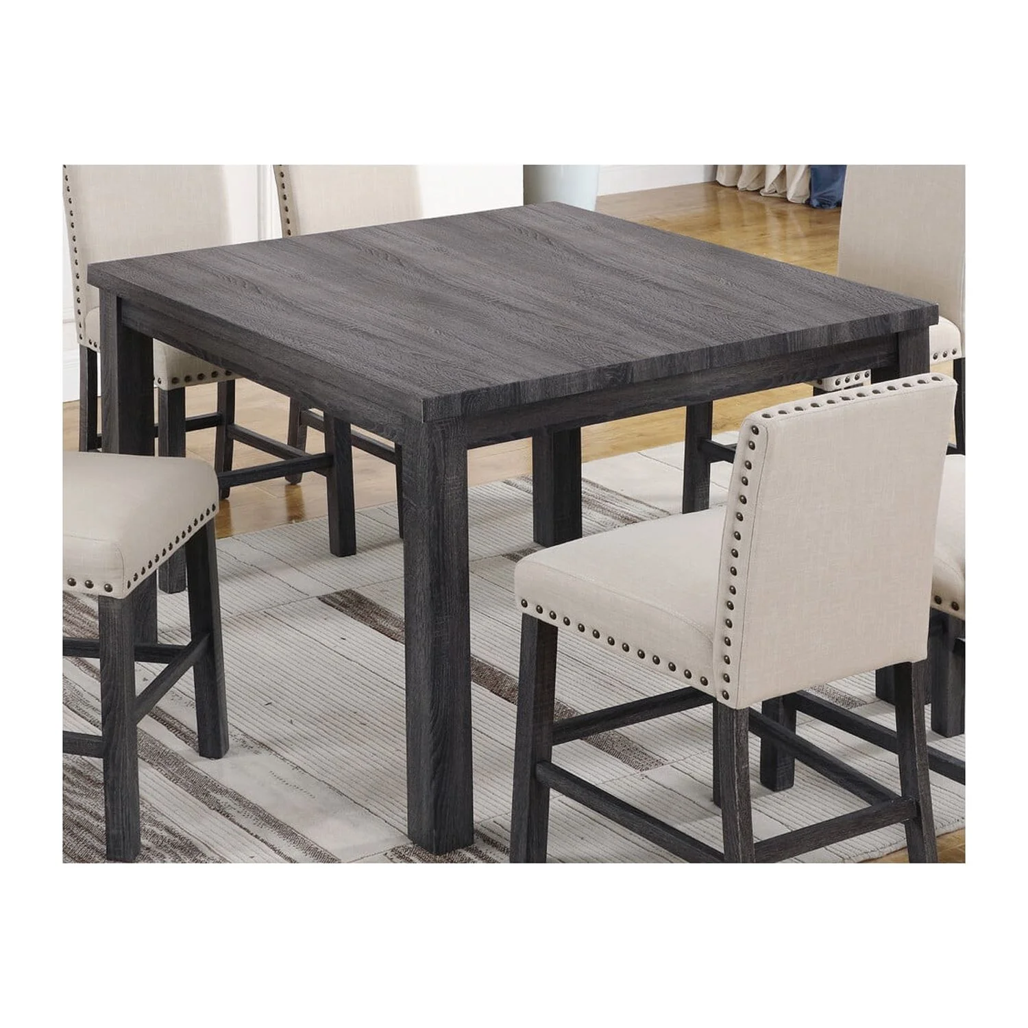 Best Master Solid Wood Counter Height Table in Antique Gray