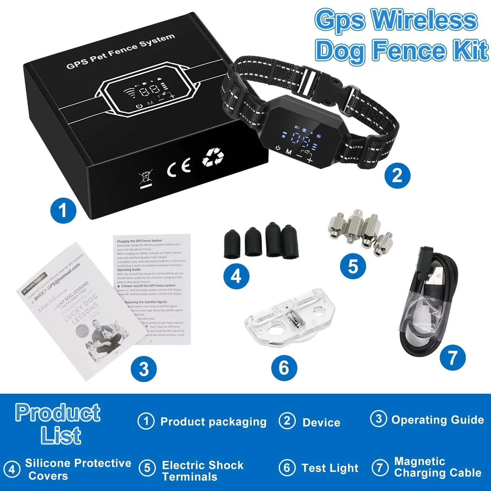 Pet Dog GPS Wireless Electric Fence Containment System Training Collar Shock