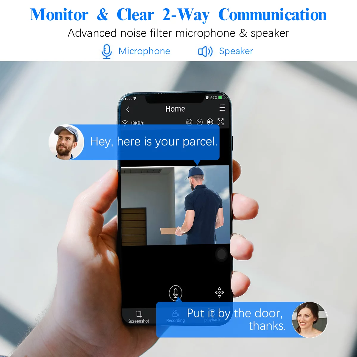 【5MP & Two-Way Audio 】Outdoor Wireless Security Camera System, WiFi  Surveillance Home CCTV Camera With Audio