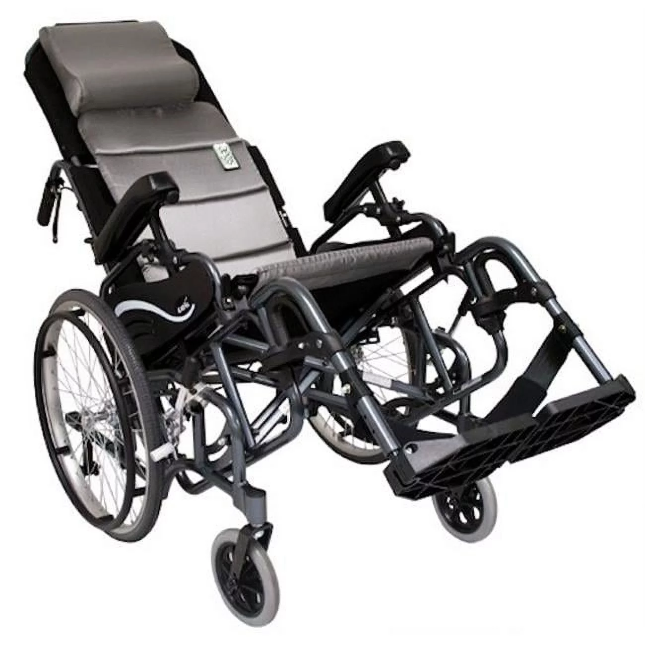 VIP515 16 in. seat Tilt in Space Lightweight Reclining Wheelchair with 20 in. inch Rear Wheels and Elevating Legrest
