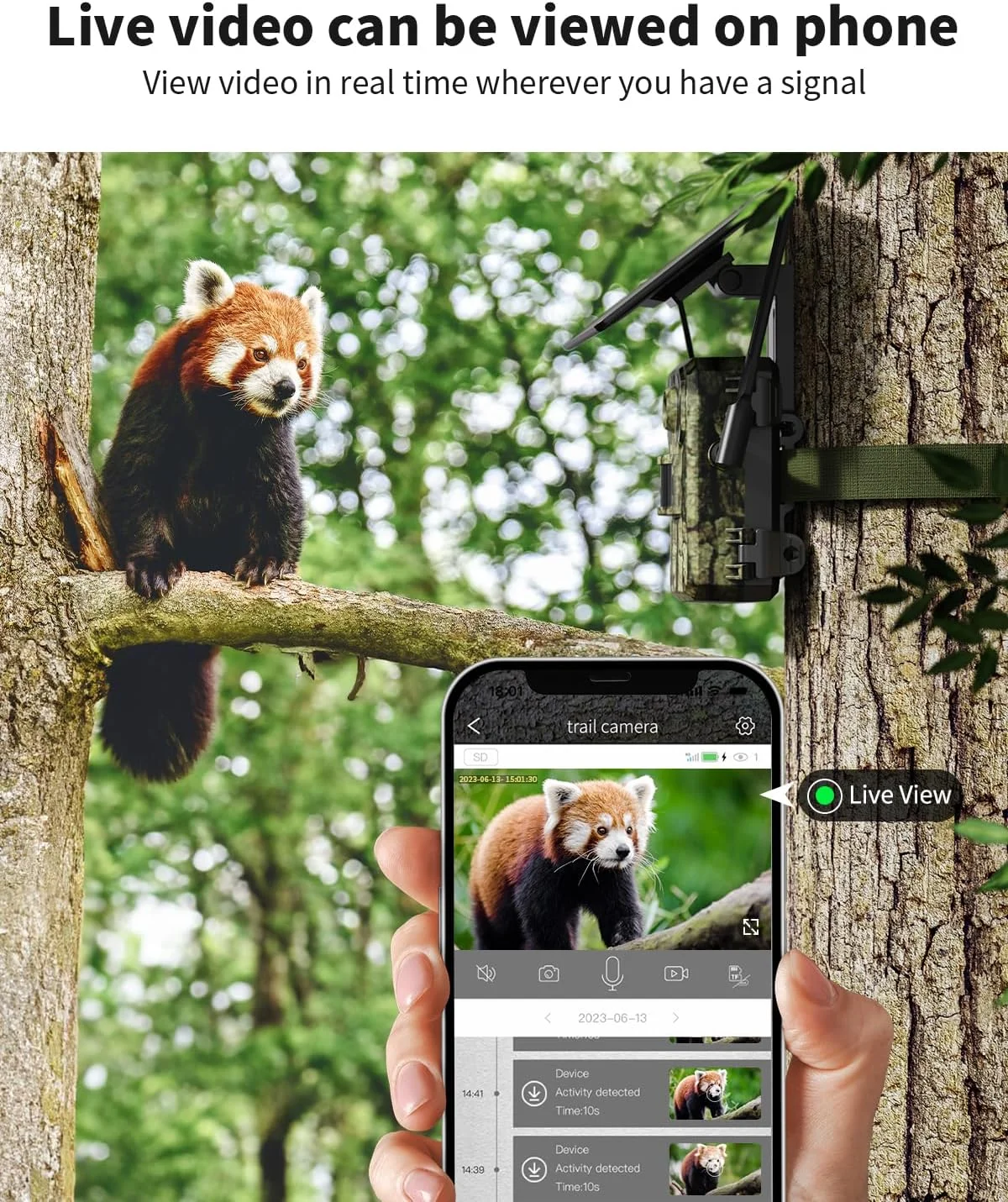 HAOFEI Cellular Trail Camera 3rd Gen 4G LTE Include SD&SIM Card, Solar Game Camera Wireless 2.7k Live Feed & 14MP Photos, Night Vision, Motion Detection, 120°Wide Angle, IP66 Waterproof