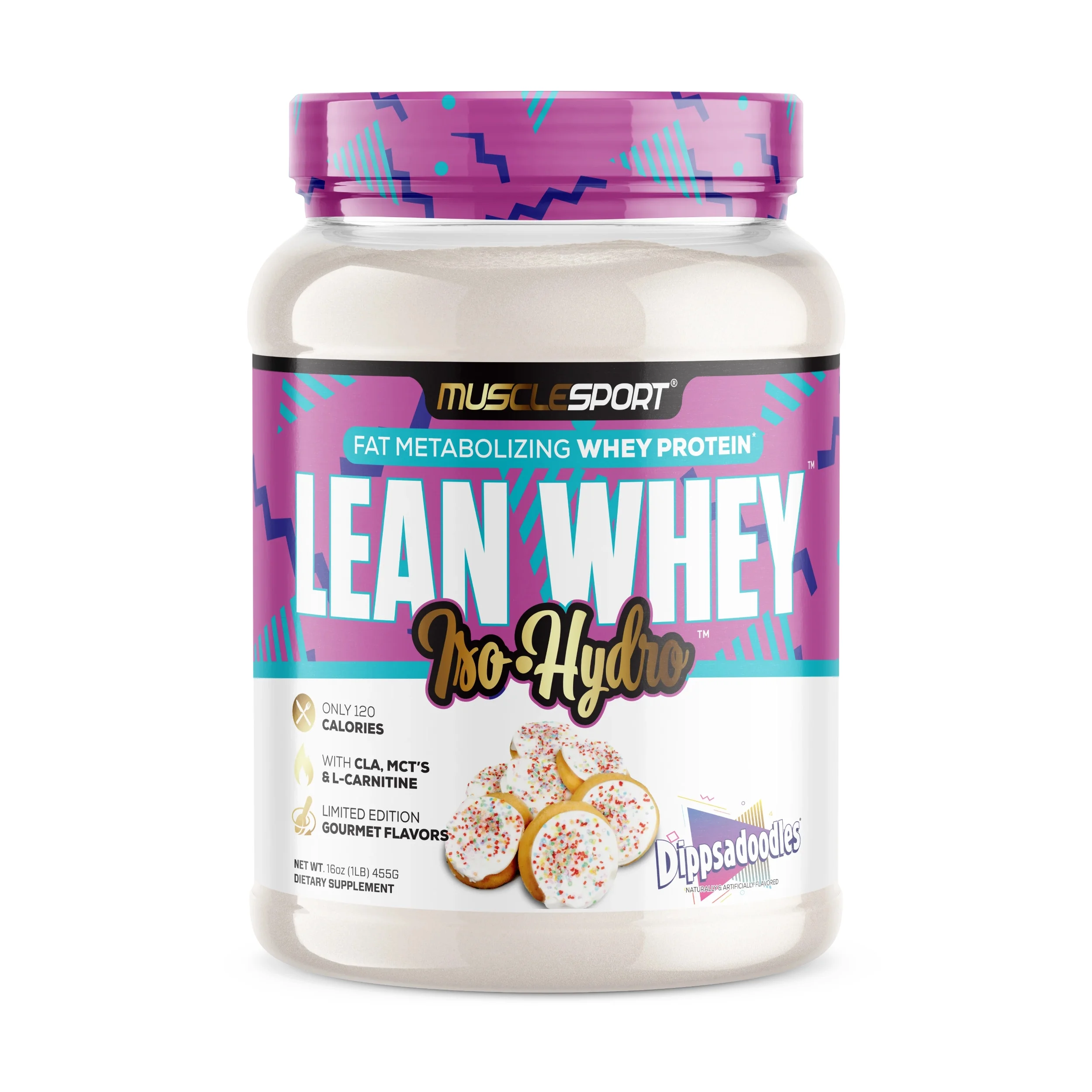 Musclesport Lean Whey Revolution™ Protein Powder - Whey Isolate - Low Calorie, Low Carb, Low Fat - 25g Protein (1LB, Dippsadoodle)