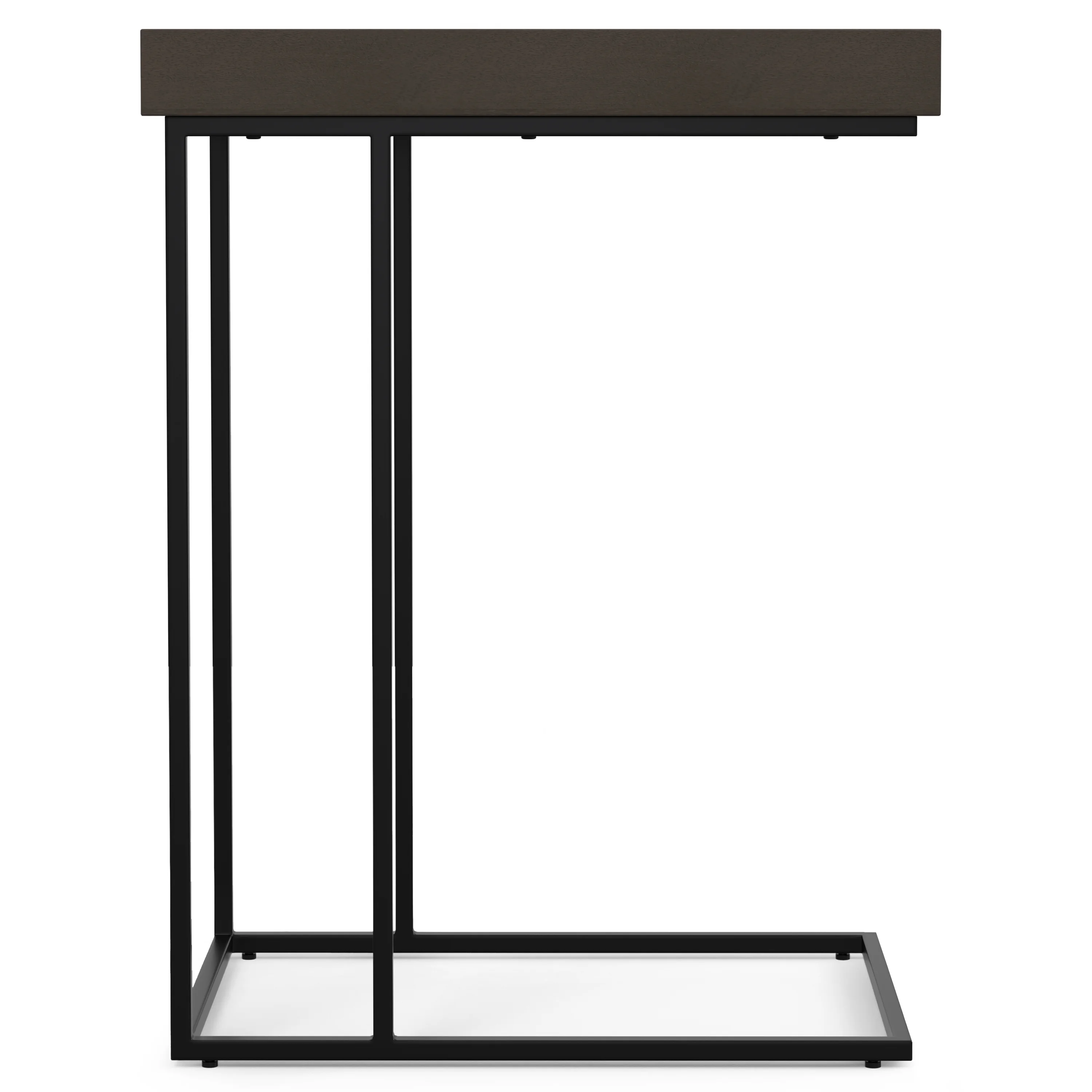 Simpli Home Gallagher SOLID MANGO WOOD and Metal 12 inch Wide Rectangle Industrial C Side Table in Walnut Brown, Fully Assembled