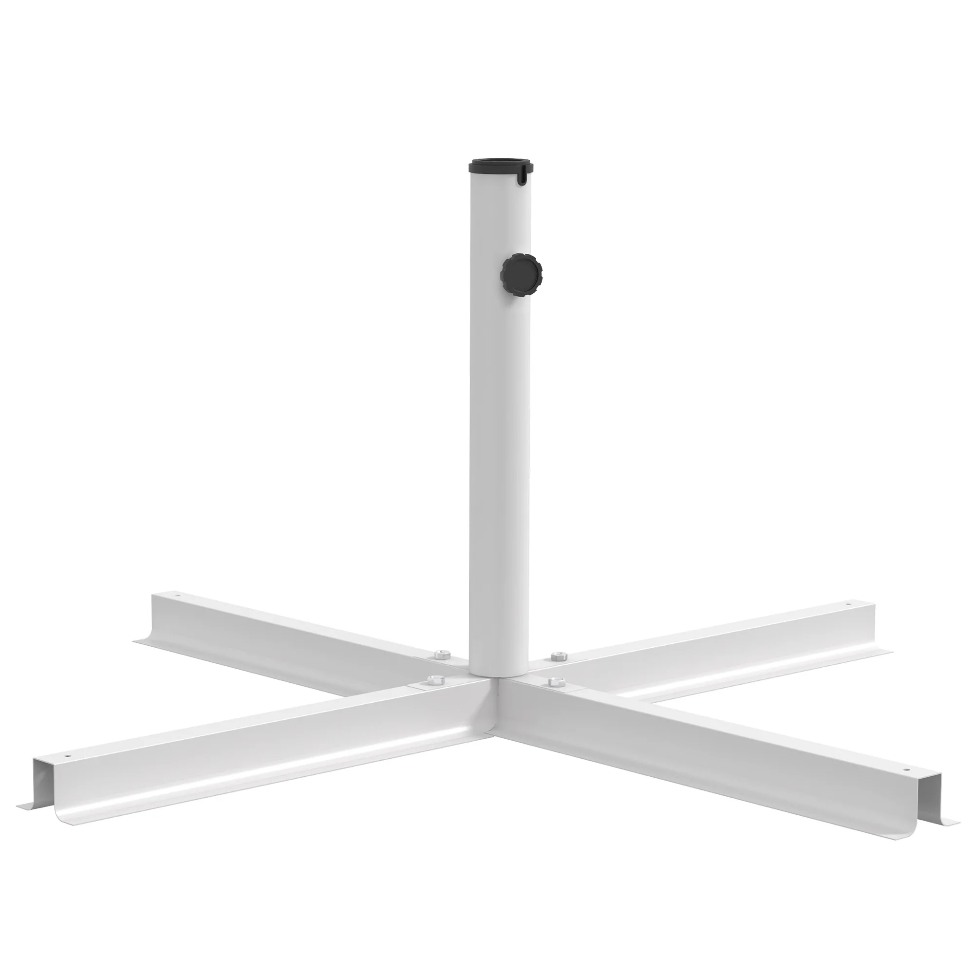 Outsunny Outdoor Universal Cross Brace Stand, Cross Umbrella Base, White