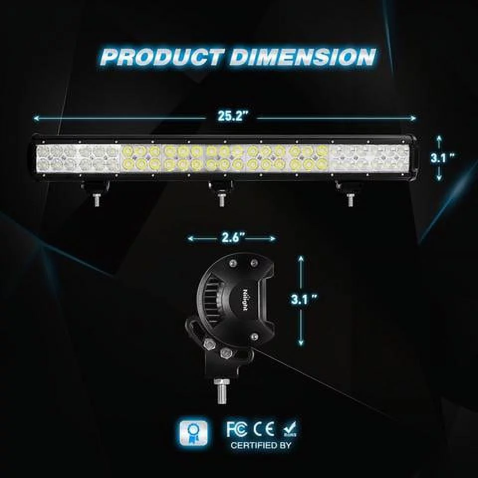 Nilight 6PCS 25 inch 162W Led Work Light Bar Flood Spot Combo Waterproof Driving Lamp Off Road fog Lights for SUV UTE Truck ATV UTV, 2 Years Warranty