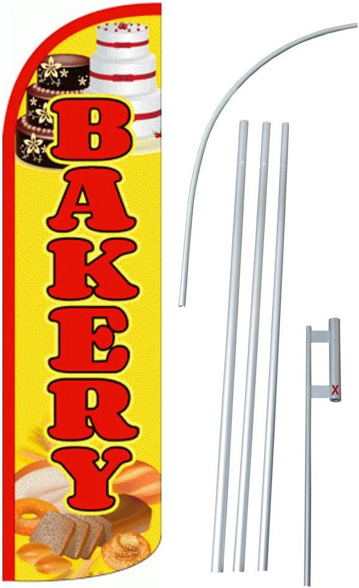 12-Foot Super Swooper Feather Flag With Heavy-Duty 15-Foot Pole And Ground Spike