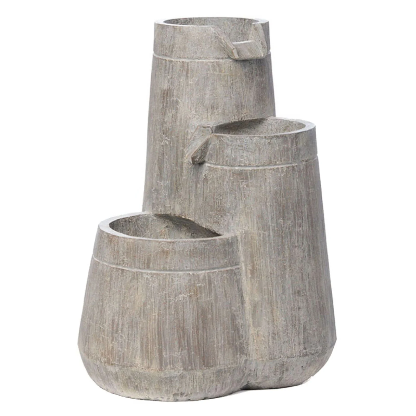 Alfresco Home Chattooga Resin Outdoor Fountain with LED Light/Pump in Gray