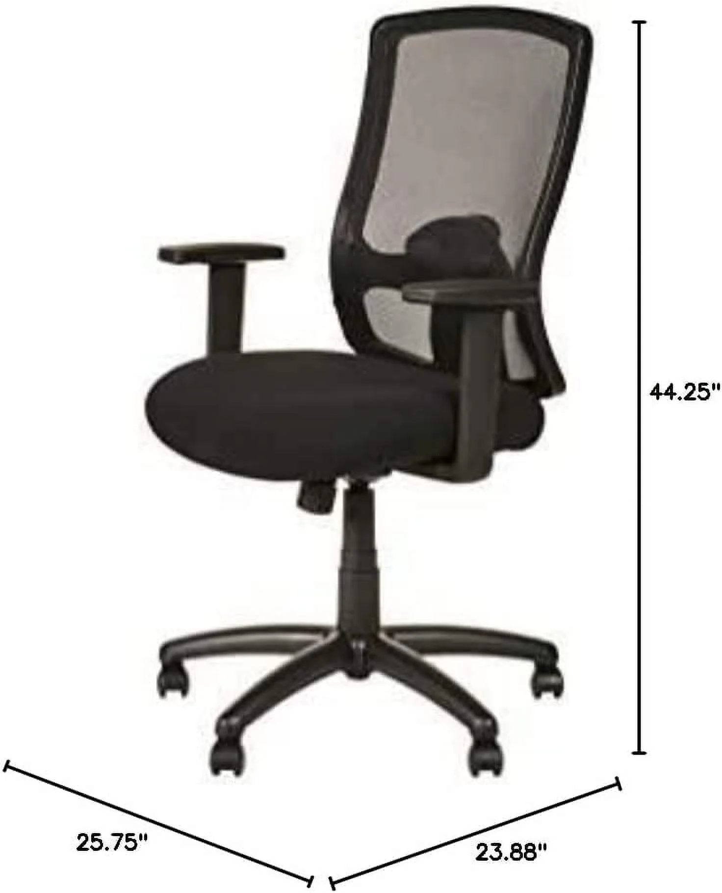 TJUNBOLIFE ALEET4117B Etros Series 18.11 in. to 22.04 in. Seat Height High-Back Swivel/Tilt Chair - Black