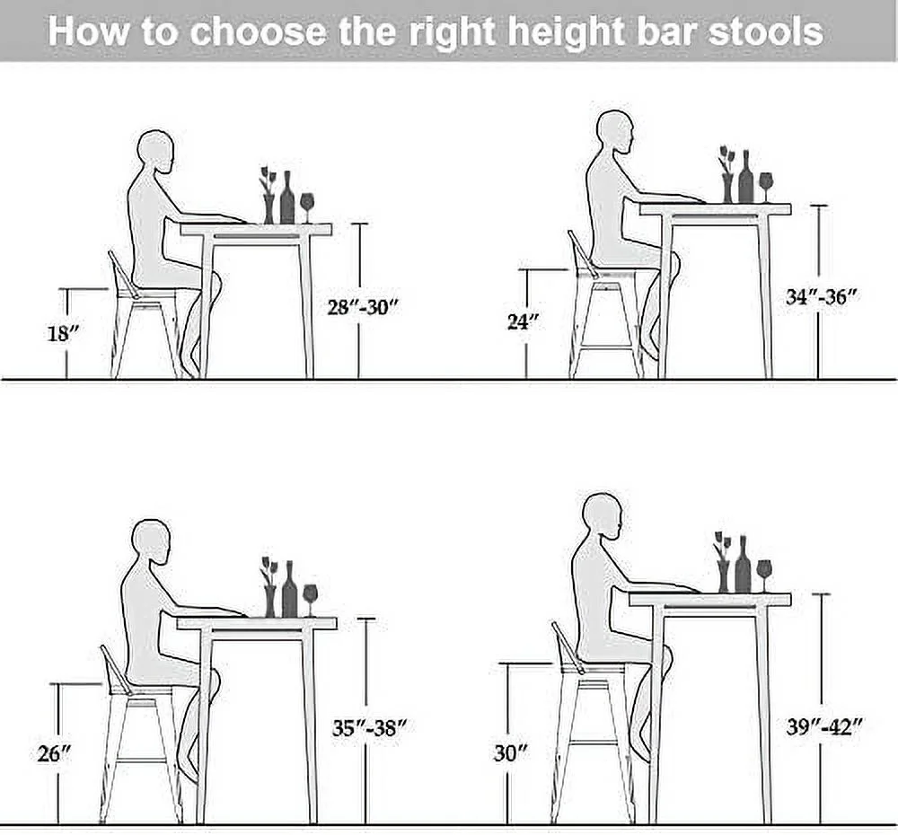 HBBOOMLIFE Changjie  Metal  Stools Set of 4 Distressed Industrial Counter  Stool with Backs Bistro Cafe Barstools(26 inch  Distressed White)