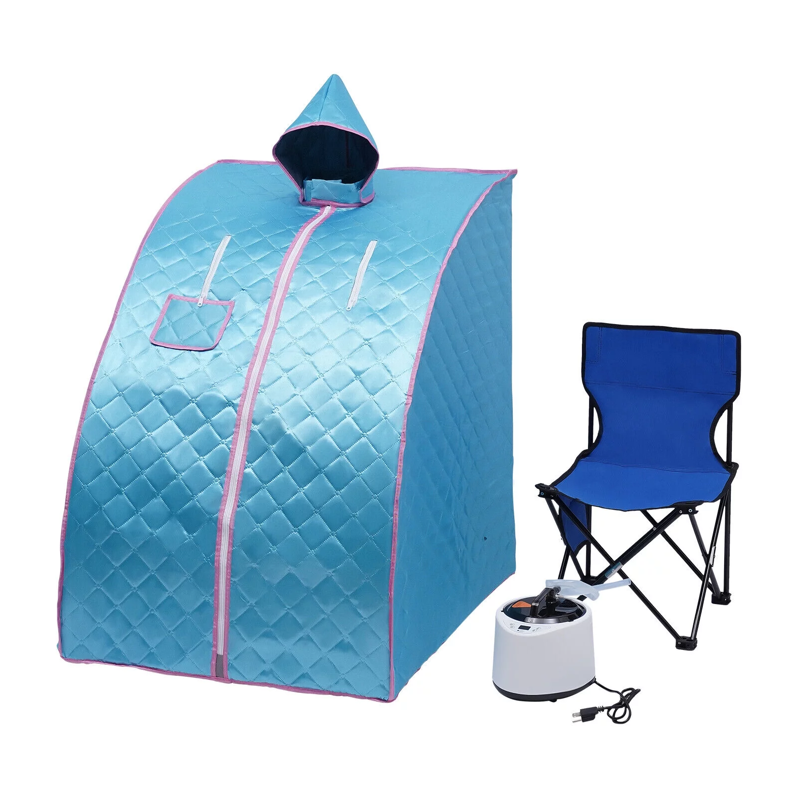 2 L 1000W Personal Steam Sauna Heated Indoor Home Detox Spa Portable Tent Blue