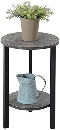 JYHOME Graystone 31 inch 2 Tier Plant Stand  Faux Birch/