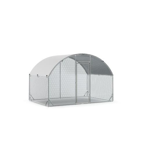 Large Metal Chicken Coop Upgrade Tri-Supporting Wire Mesh Chicken Run,Chicken Pen with Water-Resident & Anti-UV Cover,Duck Rabbit House Outdoor (10'W x 6.5'L x 6.5'H)