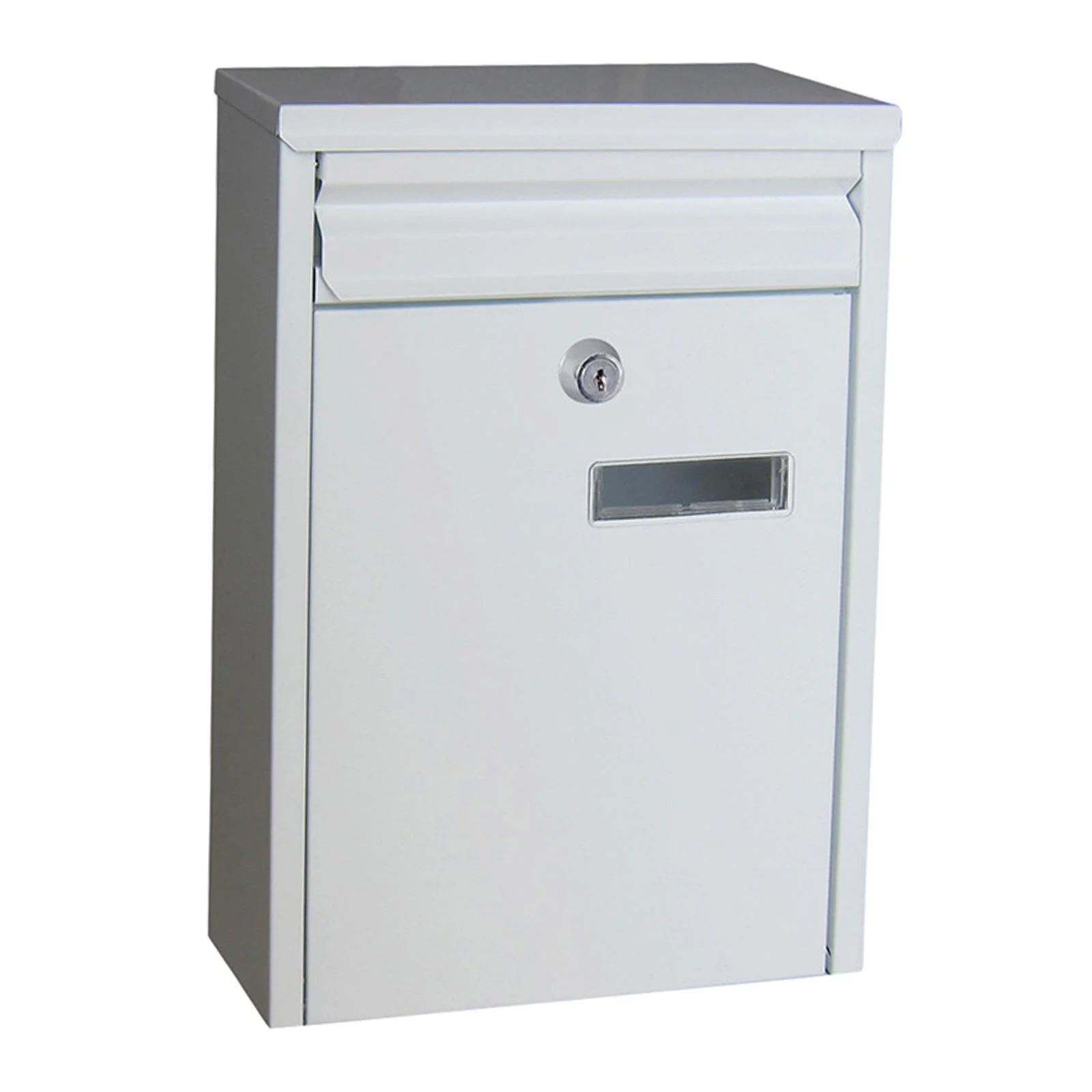 CUTICATE Wall Mounted Mailbox Newspaper Holder Box Large Capacity Metal Postbox Letterbox Wall Hanging Mail Box for Gate Outside House white