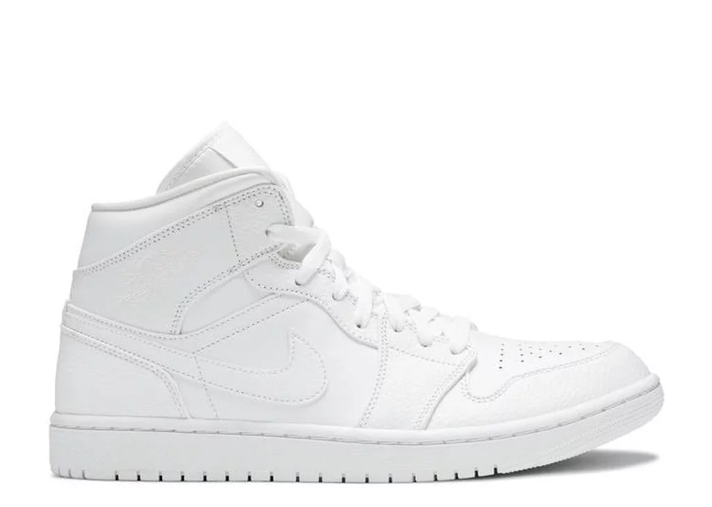 Men's Jordan 1 Mid White/White-White (554724 130) - 7.5