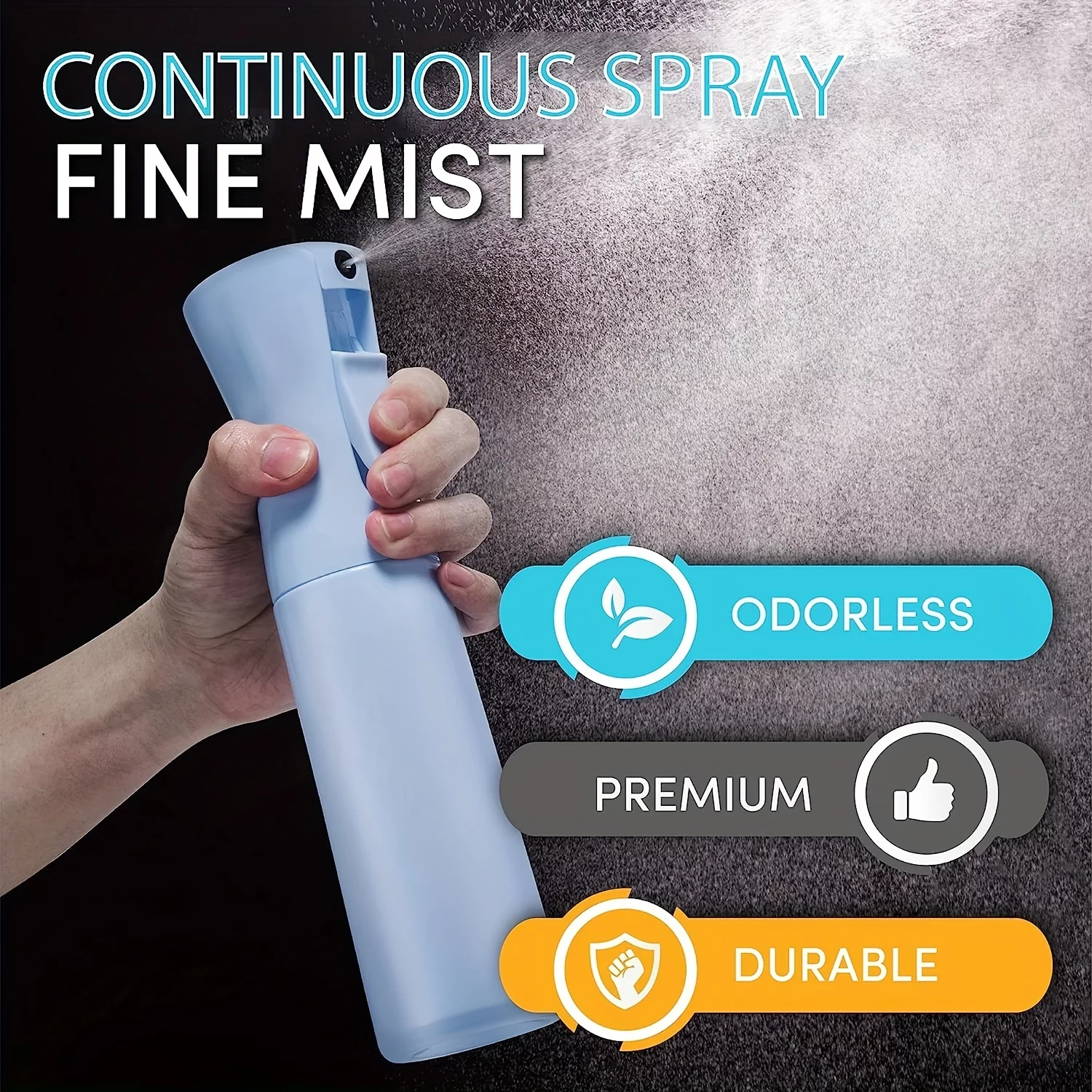 Water Spray Bottle For Hair, Hair Spray Bottle, Fine Plant Mister, Continuous Empty Spray Bottle For Hair Styling, Skin Care, Cleaning, Salons, Face & Plants