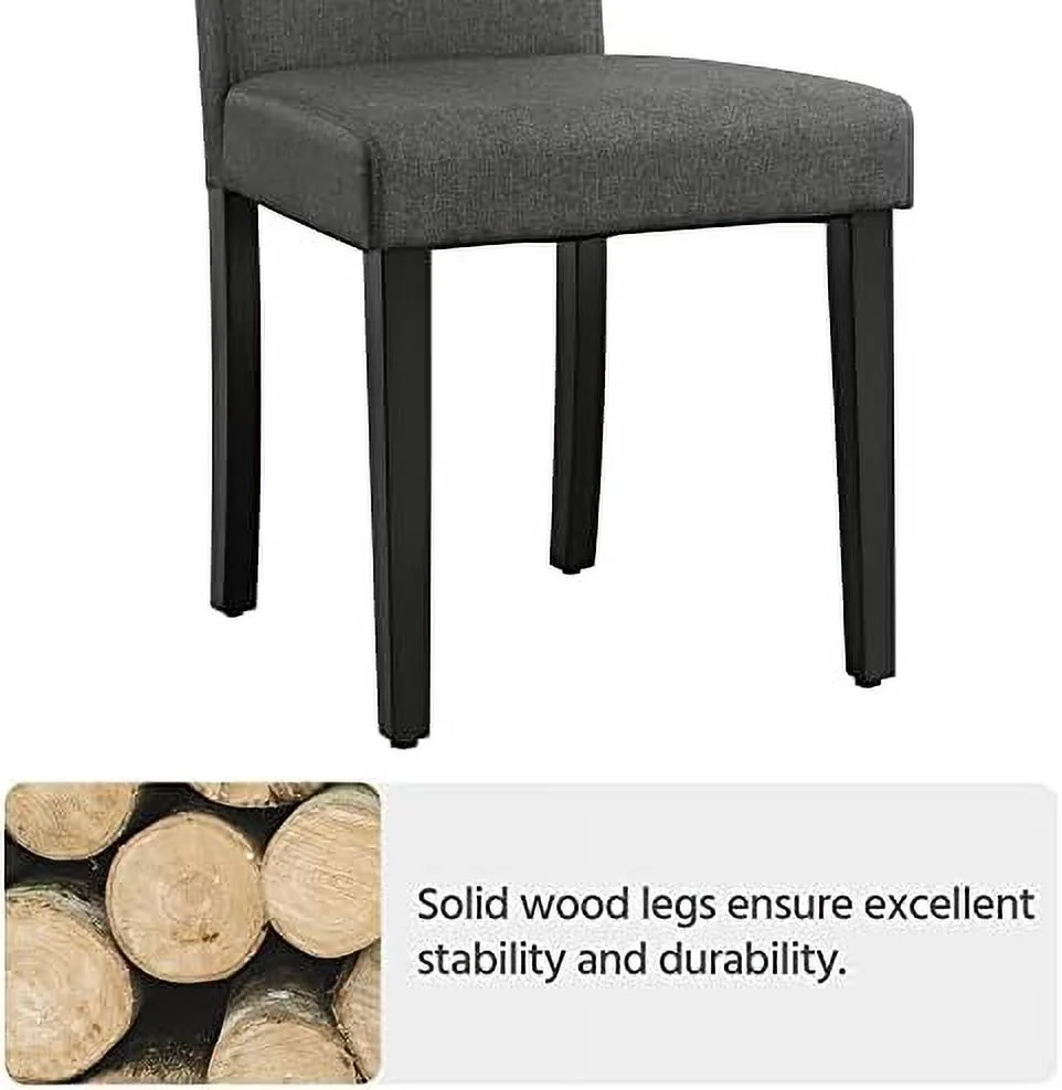 JDZHAPPYLIFE Dining Chair Fabric Parson Chair Modern Stylish Upholstered Kitchen Living Room Padded Chair Armless Side Chair with Solid Wood Legs Set of 4  Dark Grey